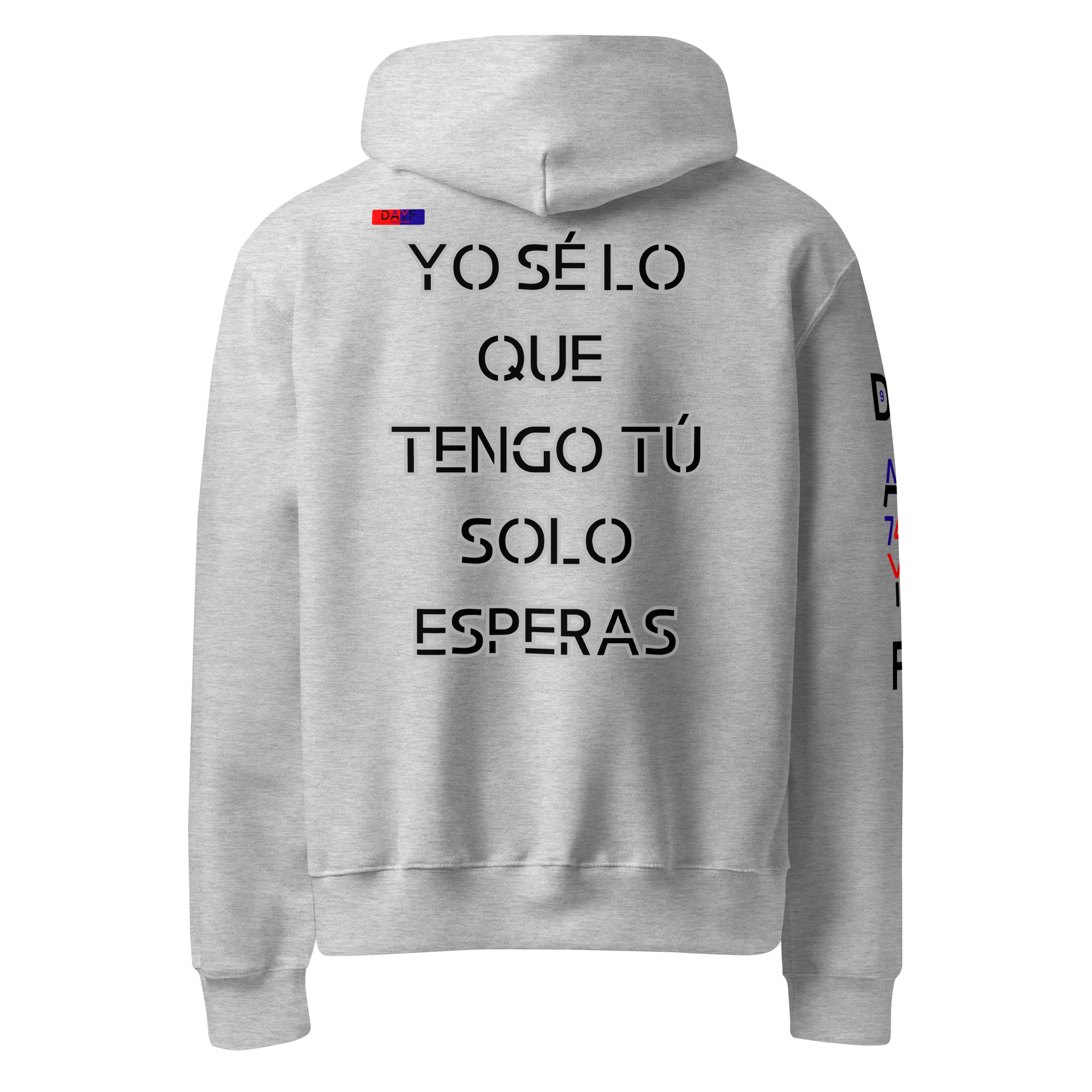 Original Dayf Design ES Collection Number 9 Oversize Heavyweight Hoodie Espalda Yo Se Lo Que Tengo Tu Solo Esperas – Bild 11