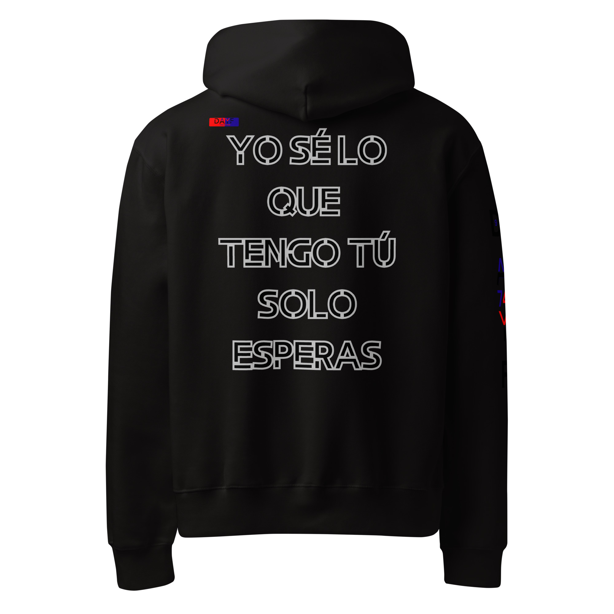 Original Dayf Design ES Collection Number 9 Oversize Heavyweight Hoodie Espalda Yo Se Lo Que Tengo Tu Solo Esperas – Bild 7
