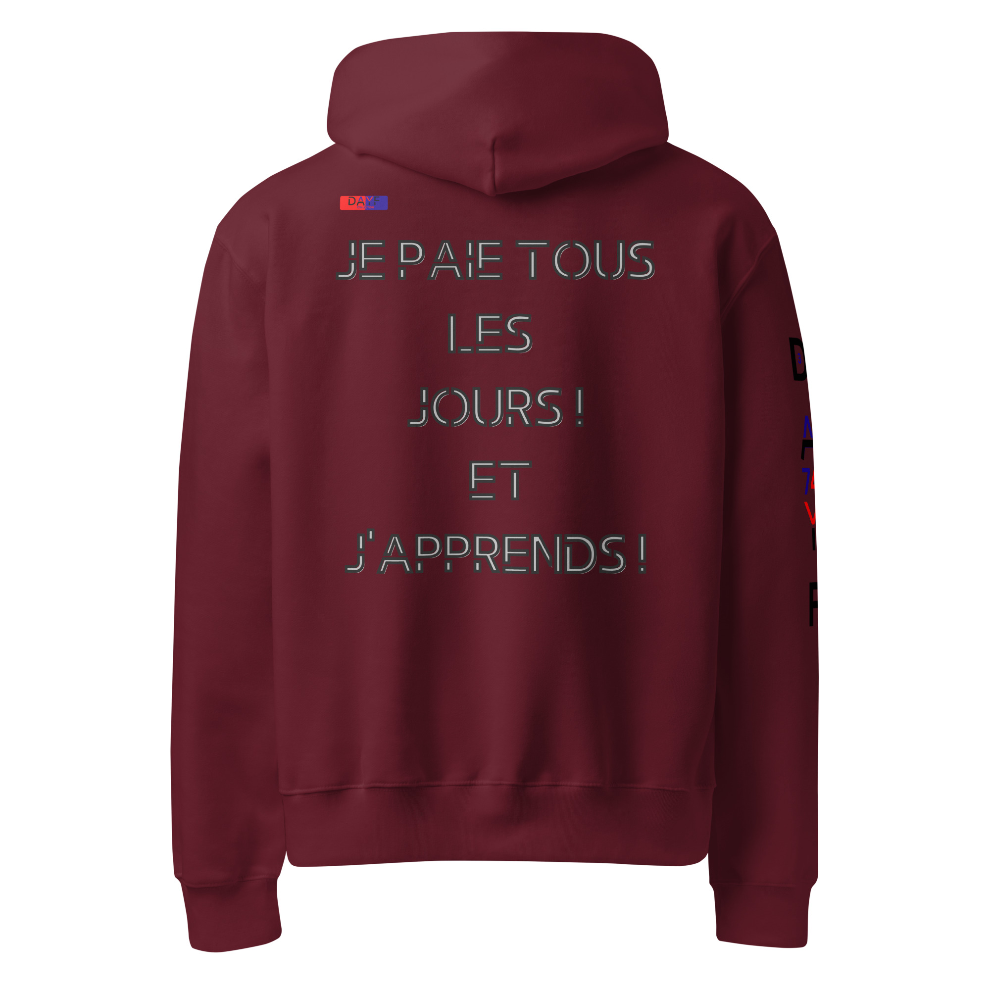 sweat à capuche épais oversize dos 3