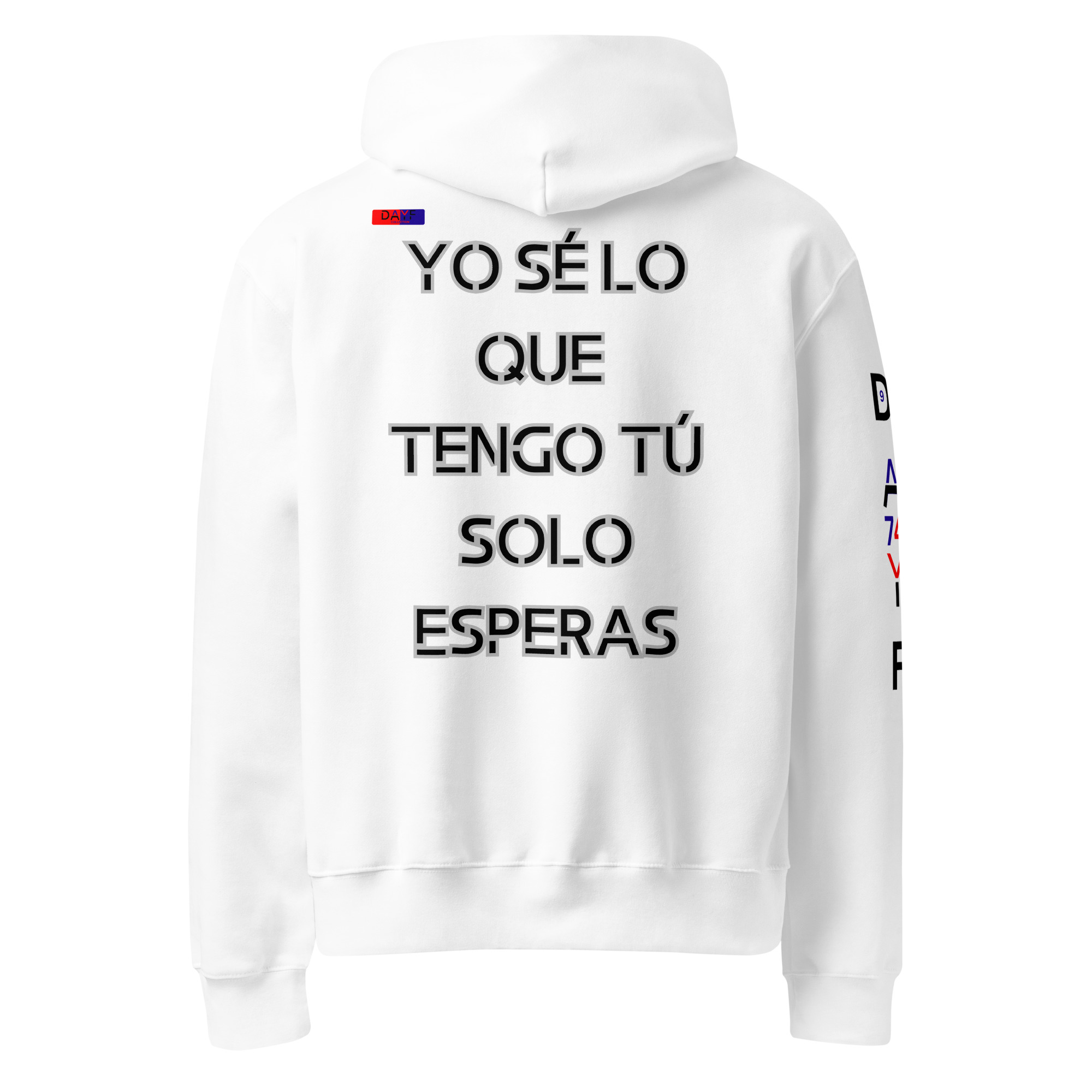 Original Dayf Design ES Collection Number 9 Oversize Heavyweight Hoodie Espalda Yo Se Lo Que Tengo Tu Solo Esperas – Bild 12