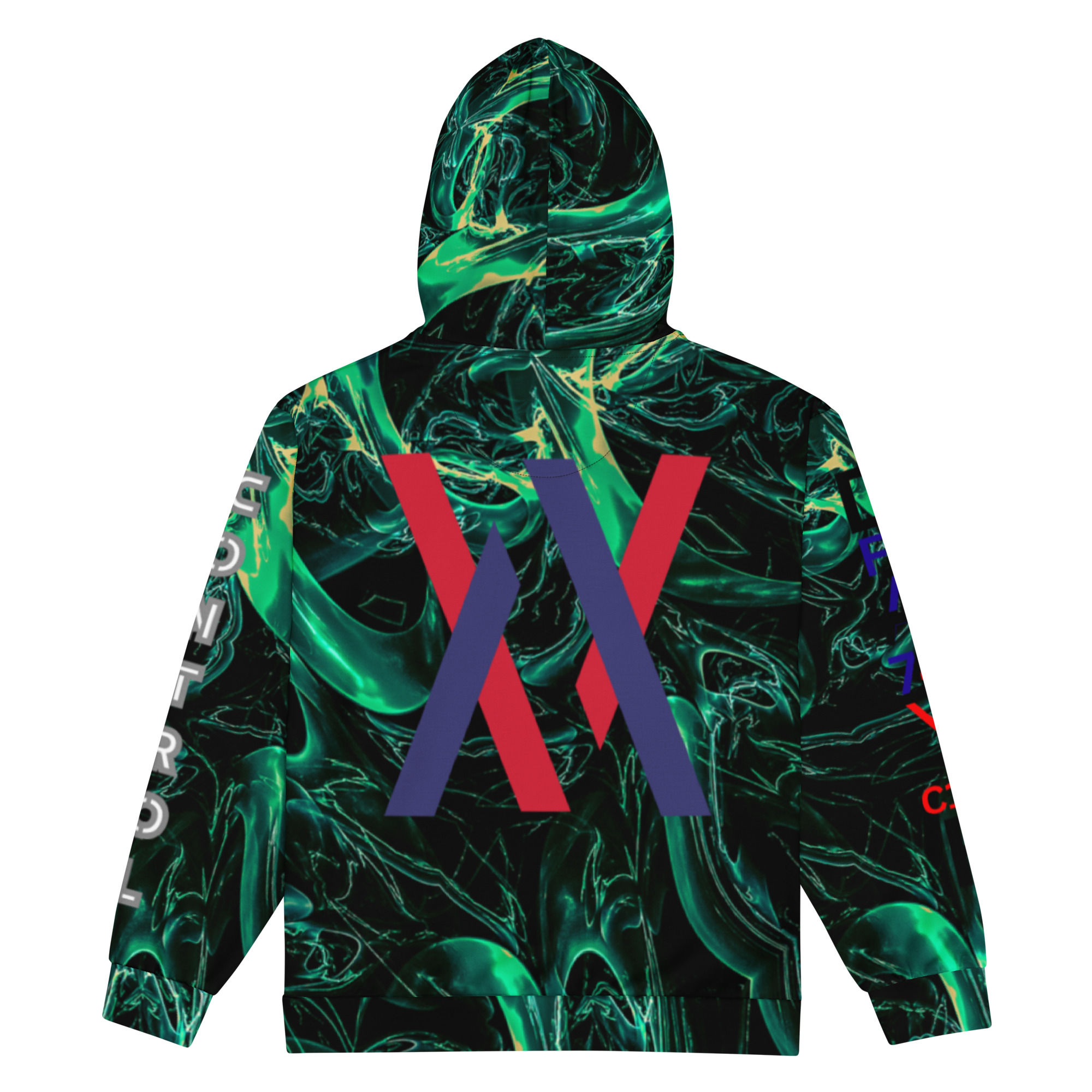 Original Dayf Control Series Number 18 Unisex Zip Hoodie Allover Control – Bild 4