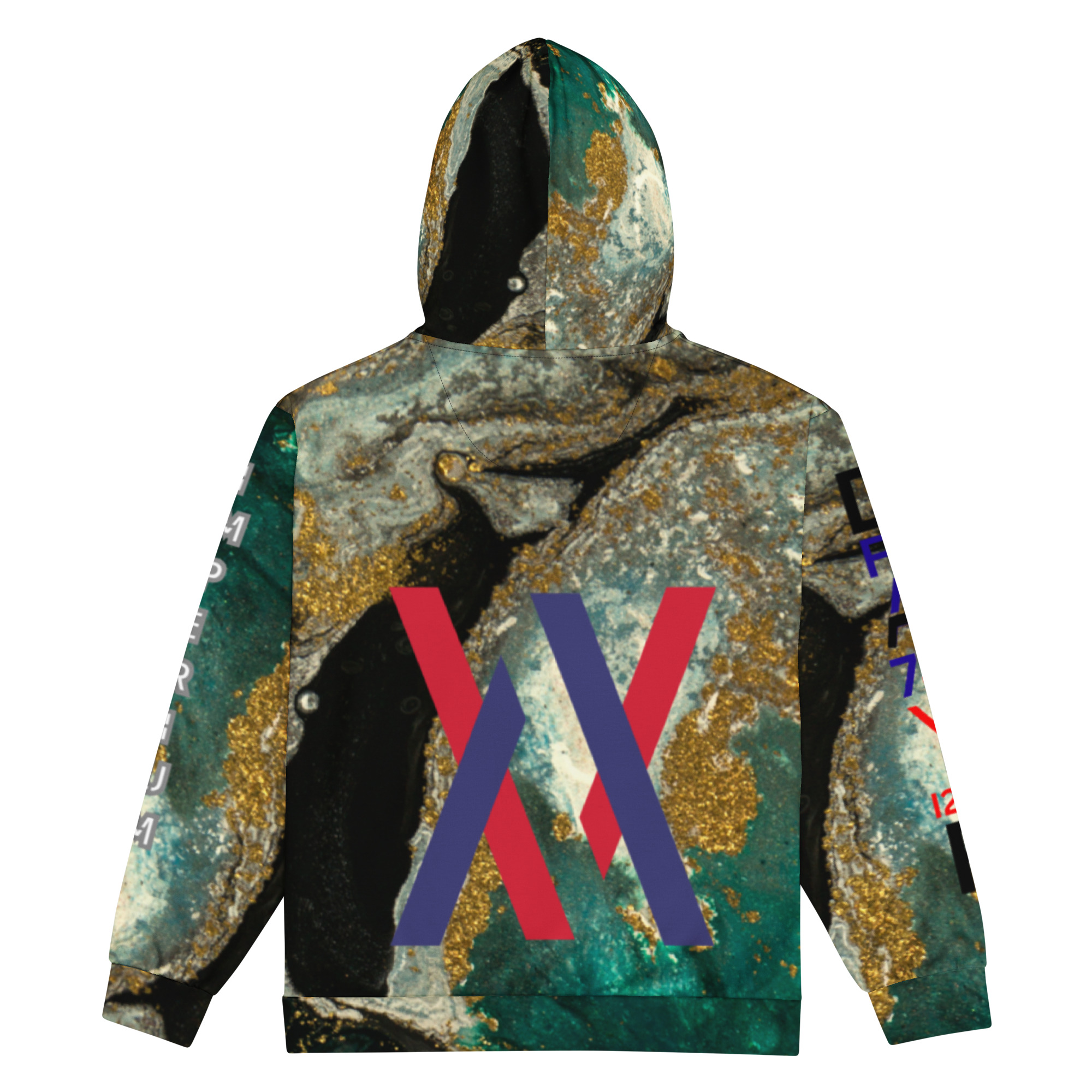 Original Dayf ES Imperium Serie Numero 29 Sudadera con capucha y cremallera unisex Allover Imperium – Bild 4