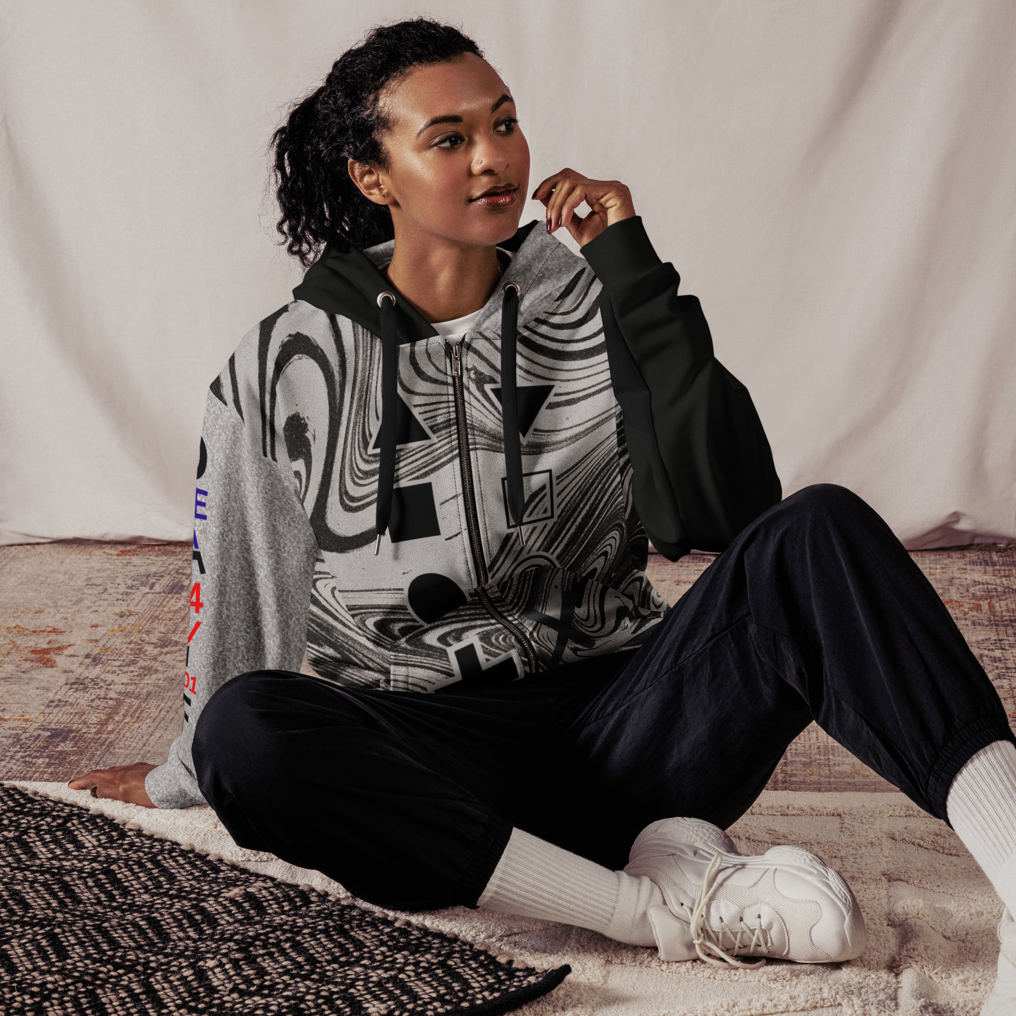 Original Dayf Control Series Number 1 Unisex Zip Hoodie Allover Control – Bild 8