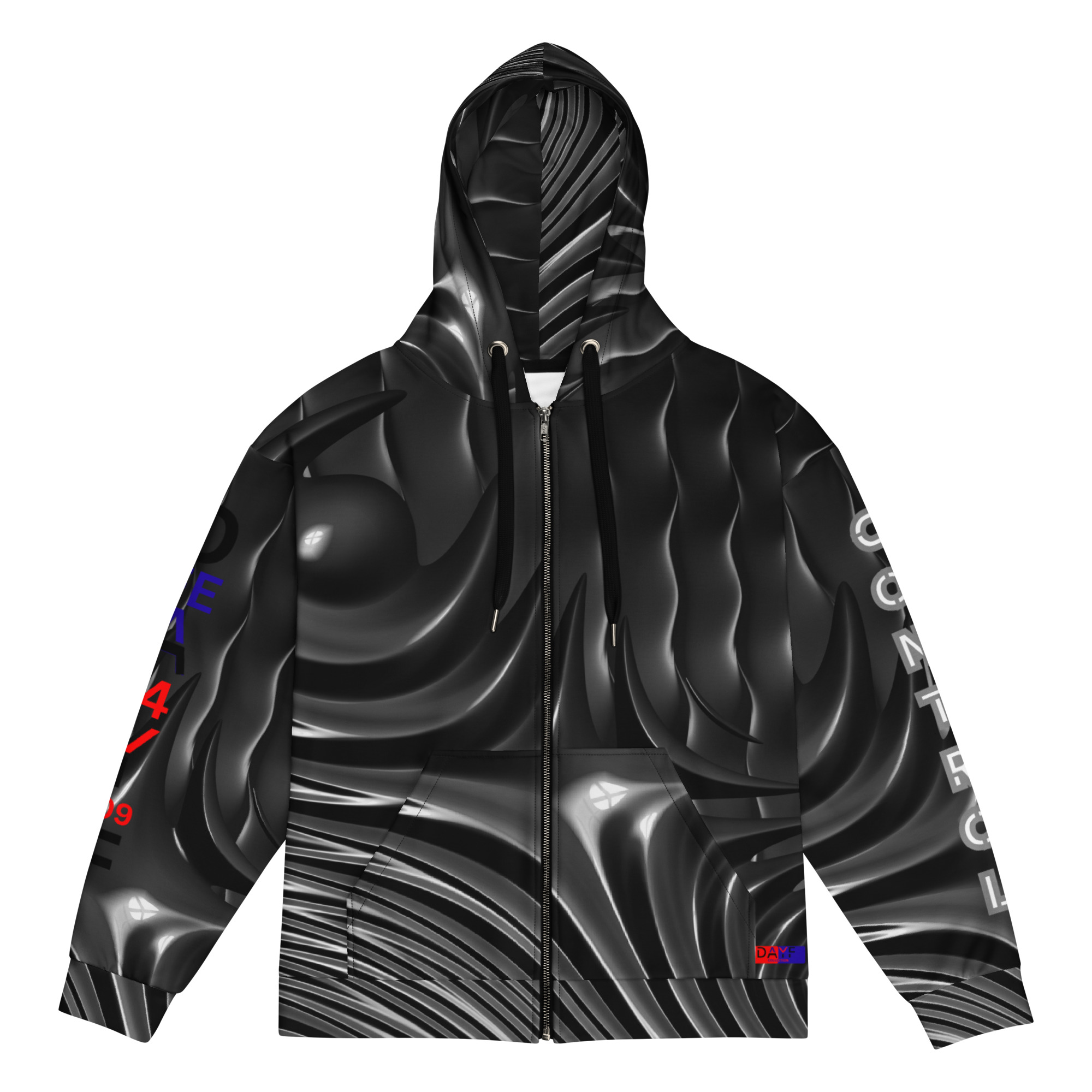 Original Dayf Control Series Number 9 Unisex Zip Hoodie Allover Control – Bild 3