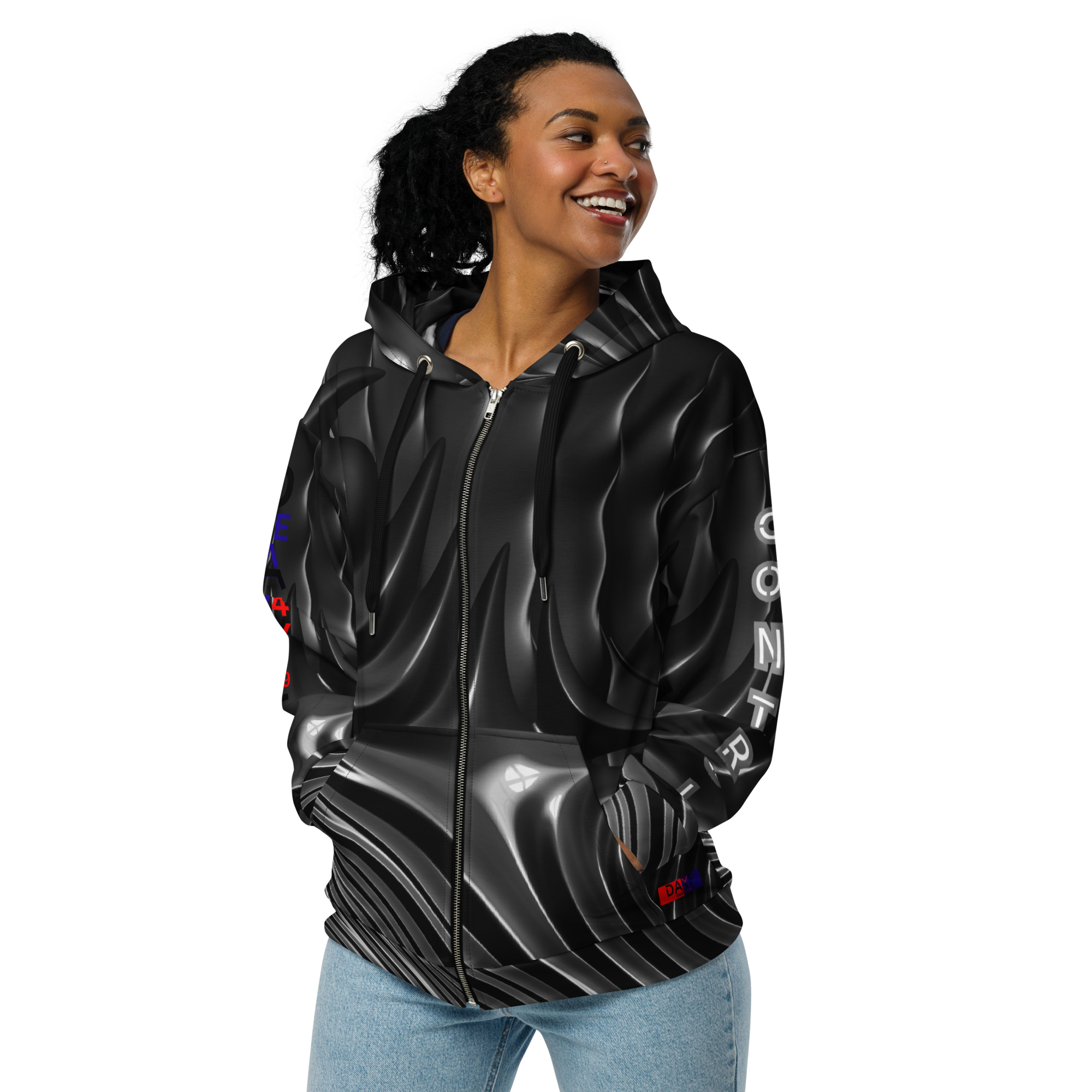 Original Dayf Control Series Number 9 Unisex Zip Hoodie Allover Control – Bild 5