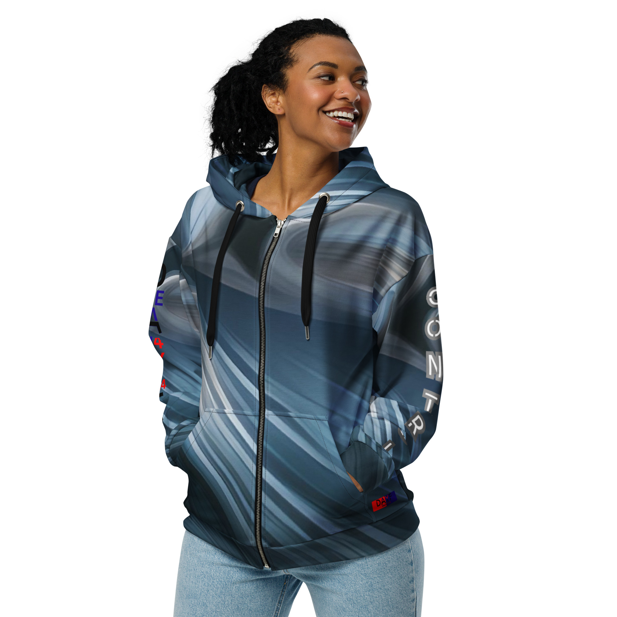 Original Dayf Control Series Number 14 Unisex Zip Hoodie Allover Control – Bild 5