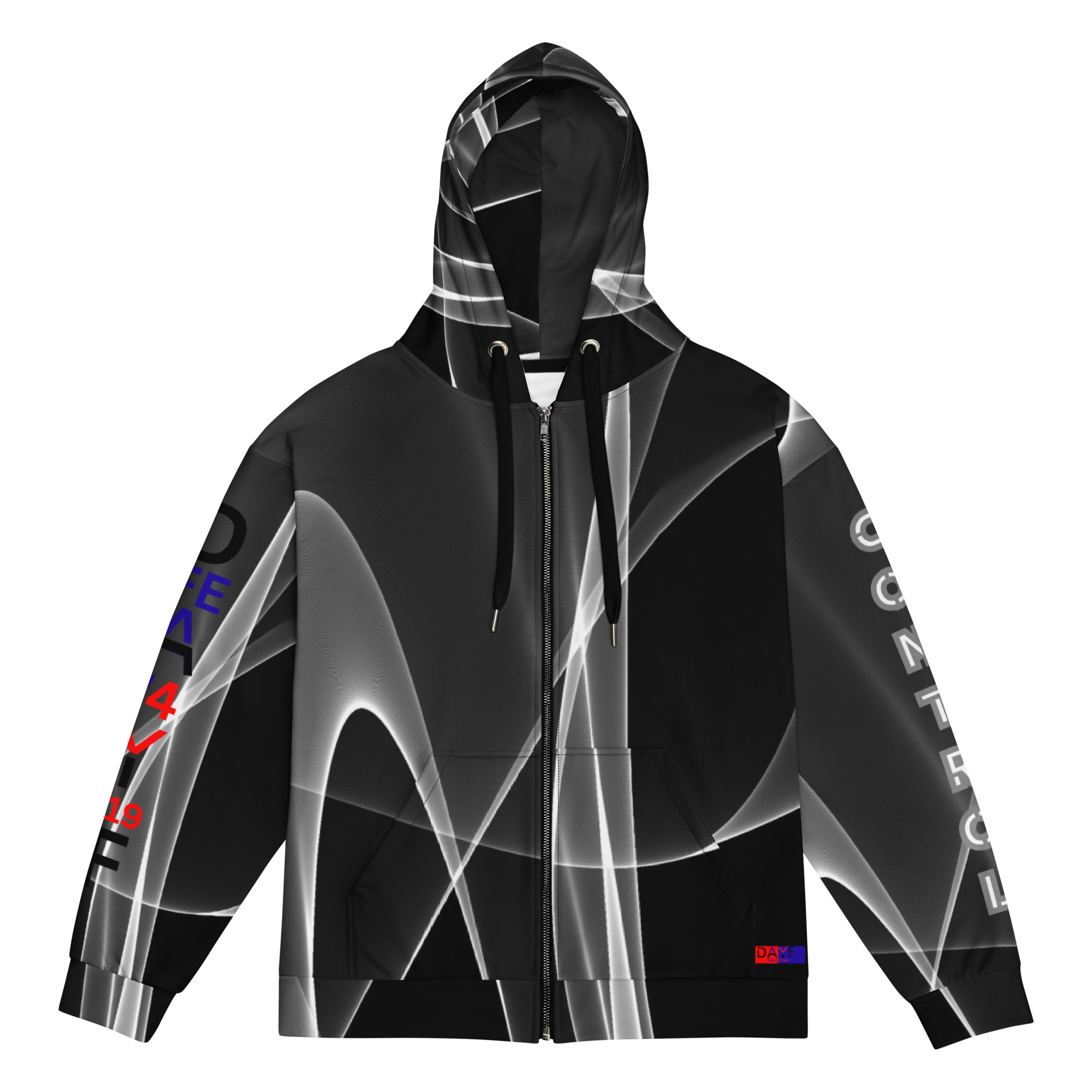 Original Dayf Control Series Number 19 Unisex Zip Hoodie Allover Control – Bild 3