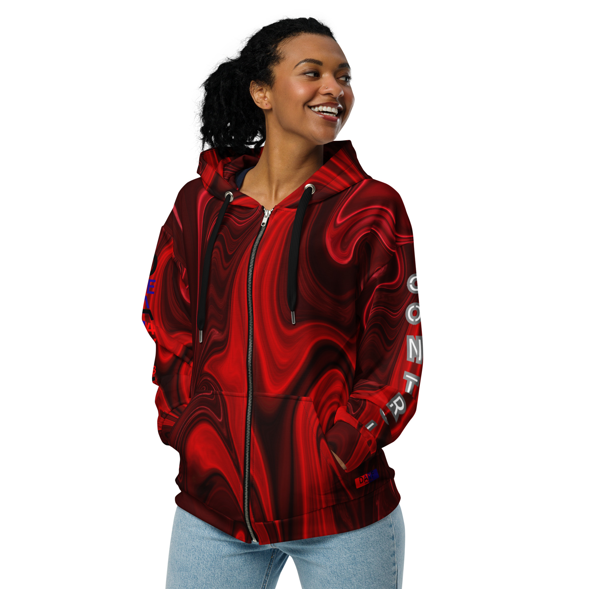 Original Dayf Control Series Number 23 Unisex Zip Hoodie Allover Control – Bild 5