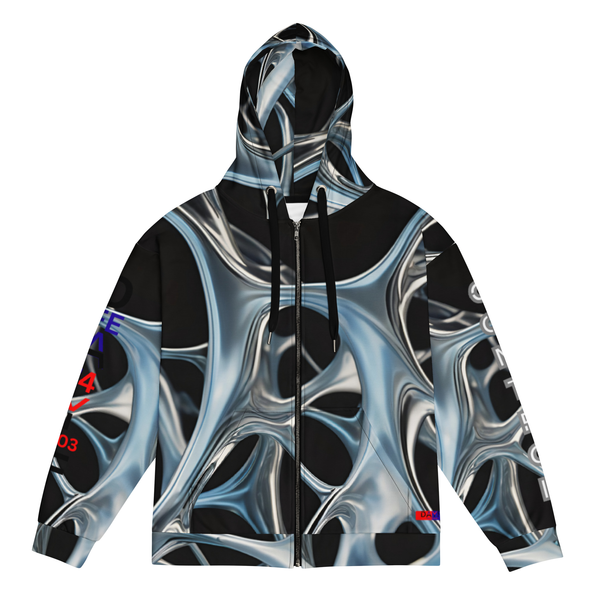 Original Dayf Control Series Number 3 Unisex Zip Hoodie Allover Control – Bild 3