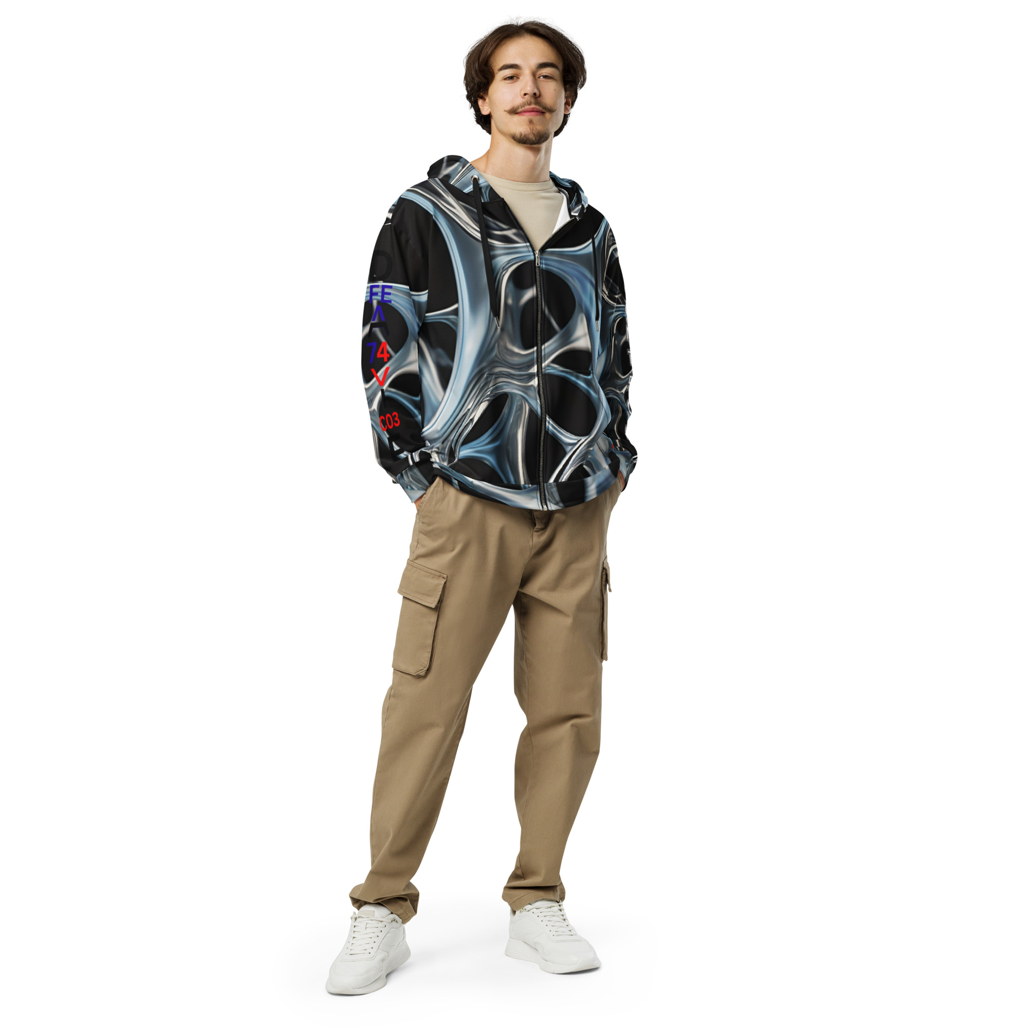 Original Dayf Control Series Number 3 Unisex Zip Hoodie Allover Control – Bild 5