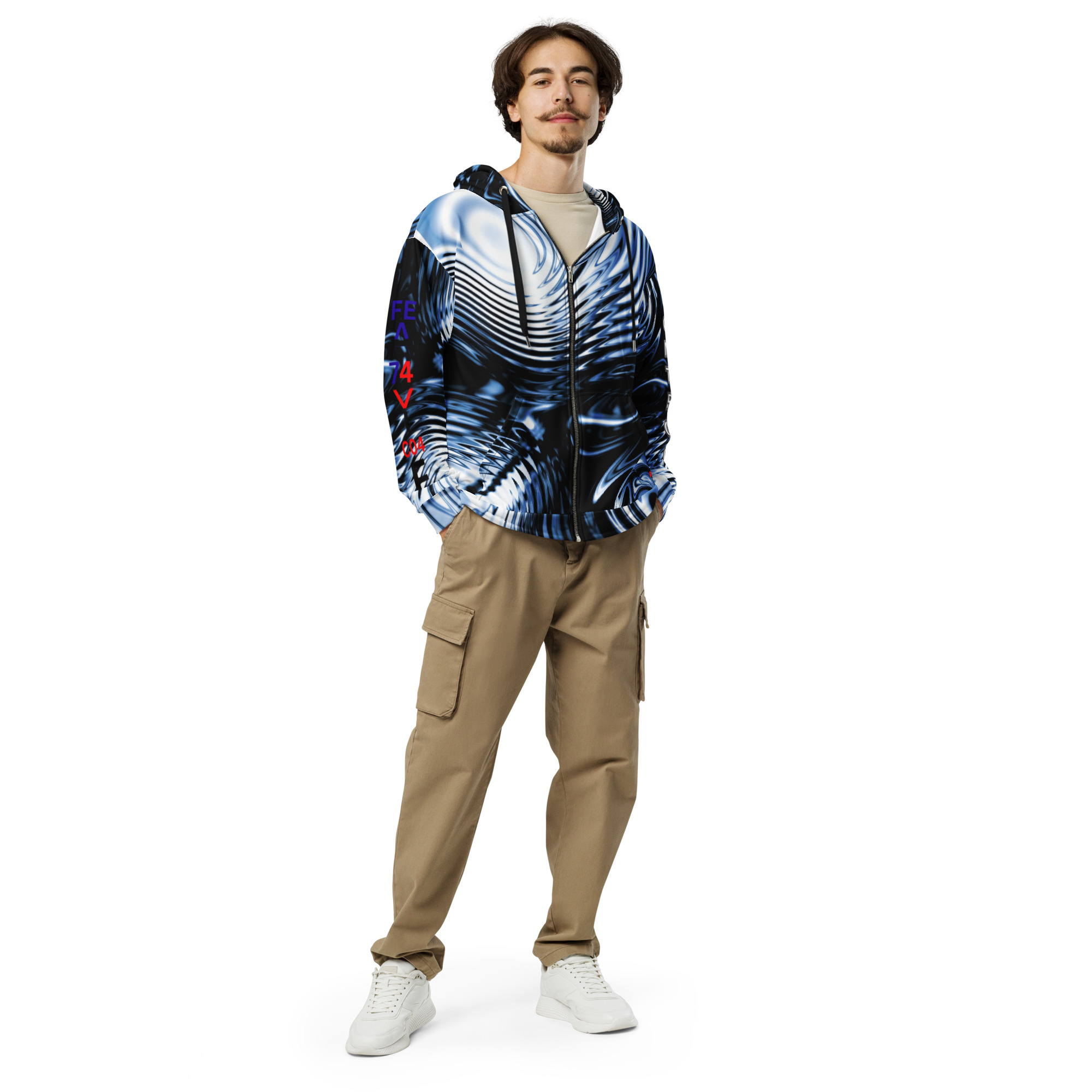 Original Dayf Control Series Number 4 Unisex Zip Hoodie Allover Control – Bild 5