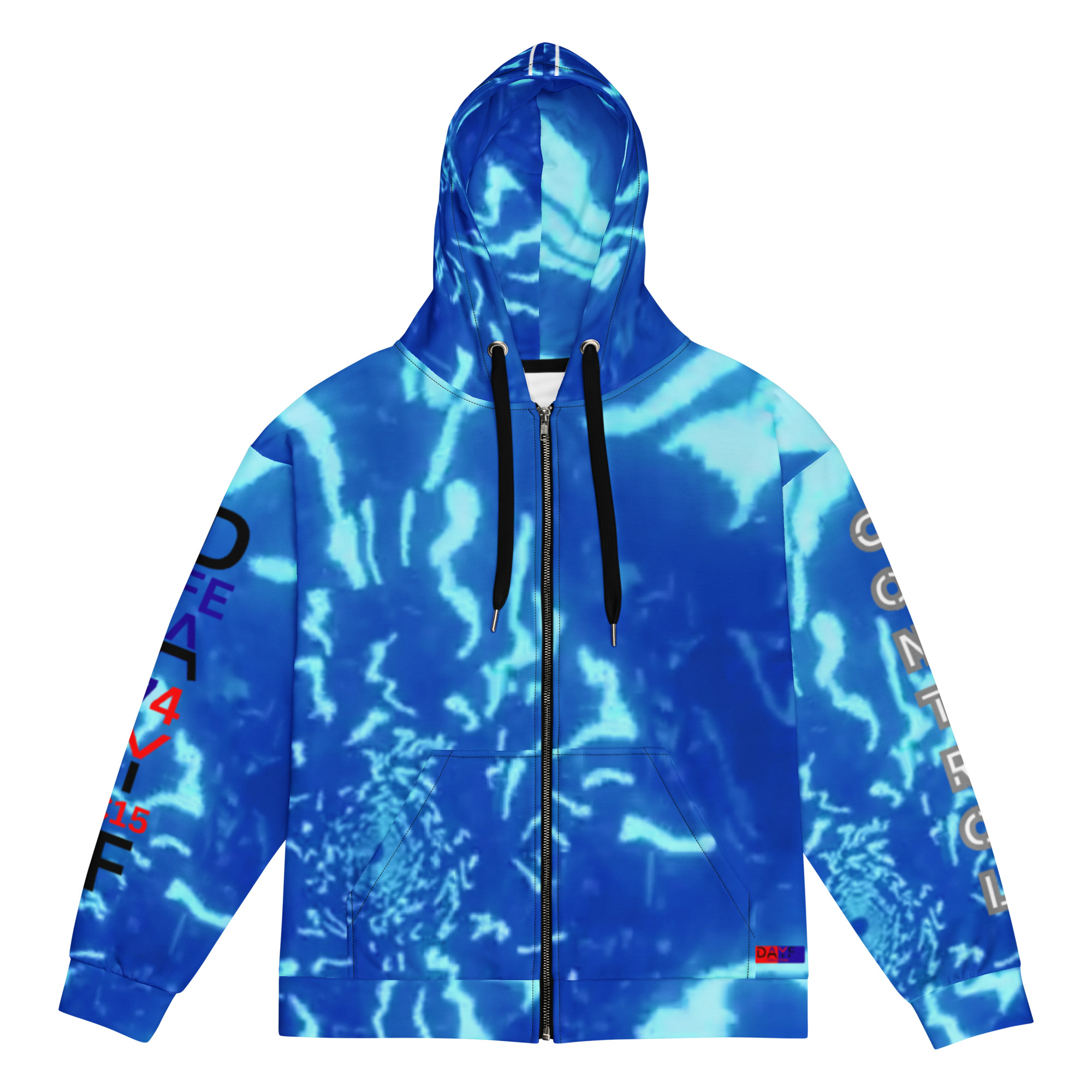 Original Dayf Control Series Number 15 Unisex Zip Hoodie Allover Control – Bild 3