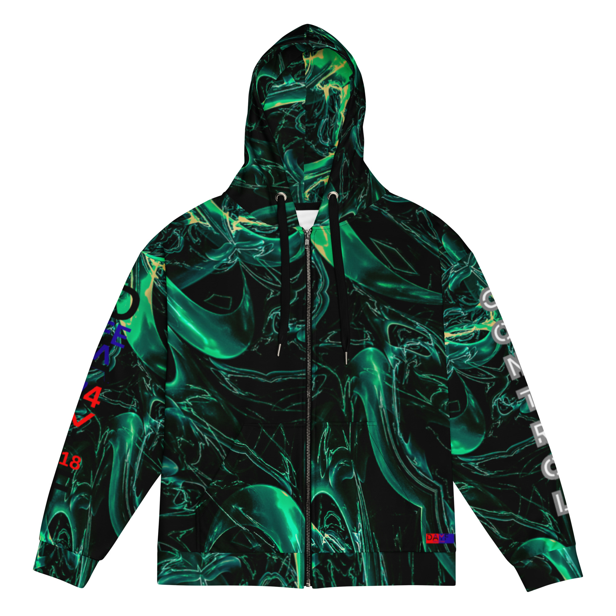 Original Dayf Control Series Number 18 Unisex Zip Hoodie Allover Control – Bild 3
