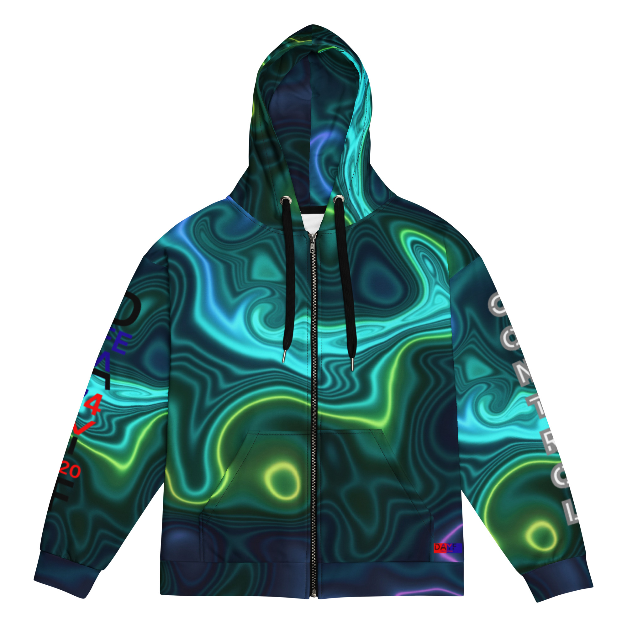 Original Dayf Control Series Number 20 Unisex Zip Hoodie Allover Control – Bild 3