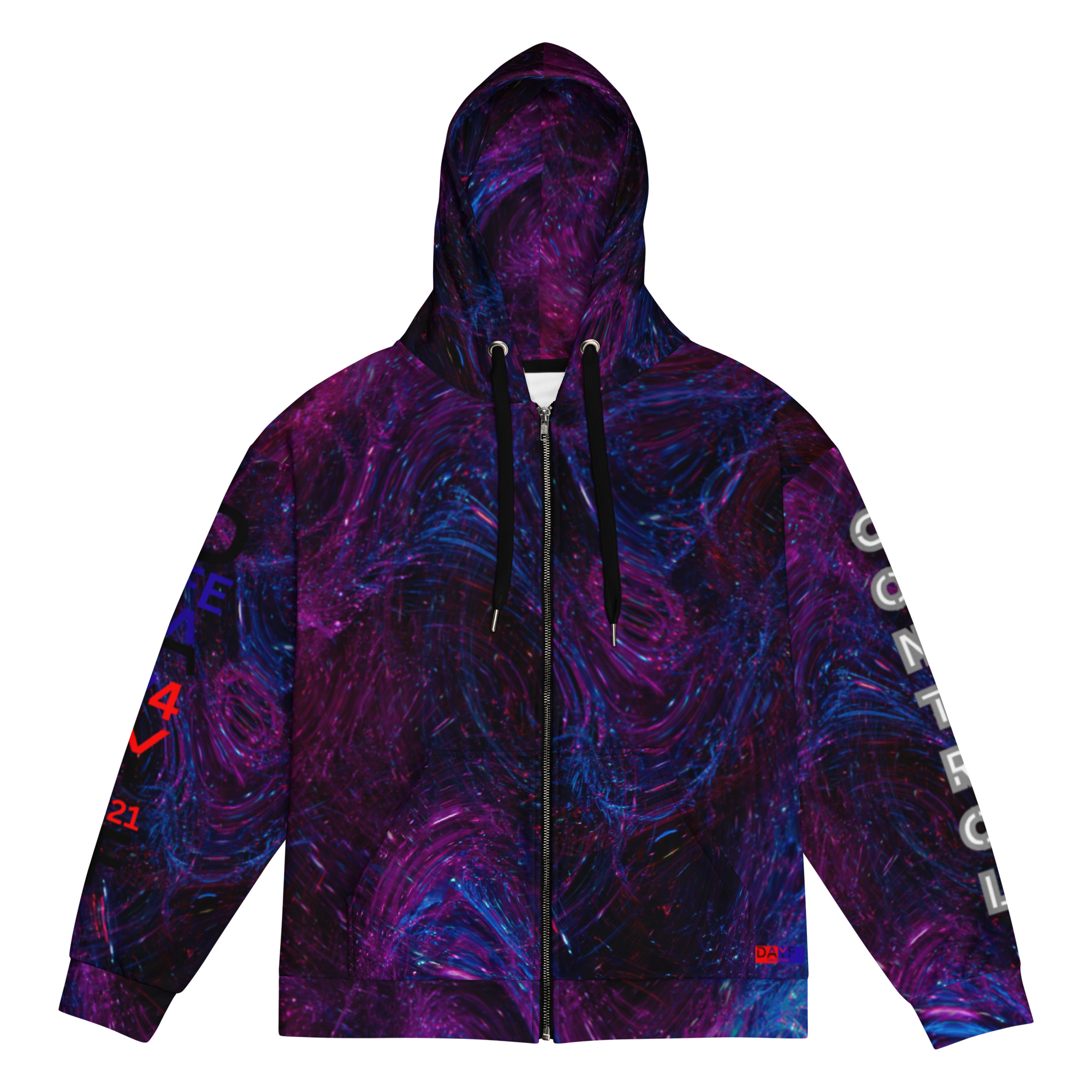 Original Dayf Control Series Number 21 Unisex Zip Hoodie Allover Control – Bild 3