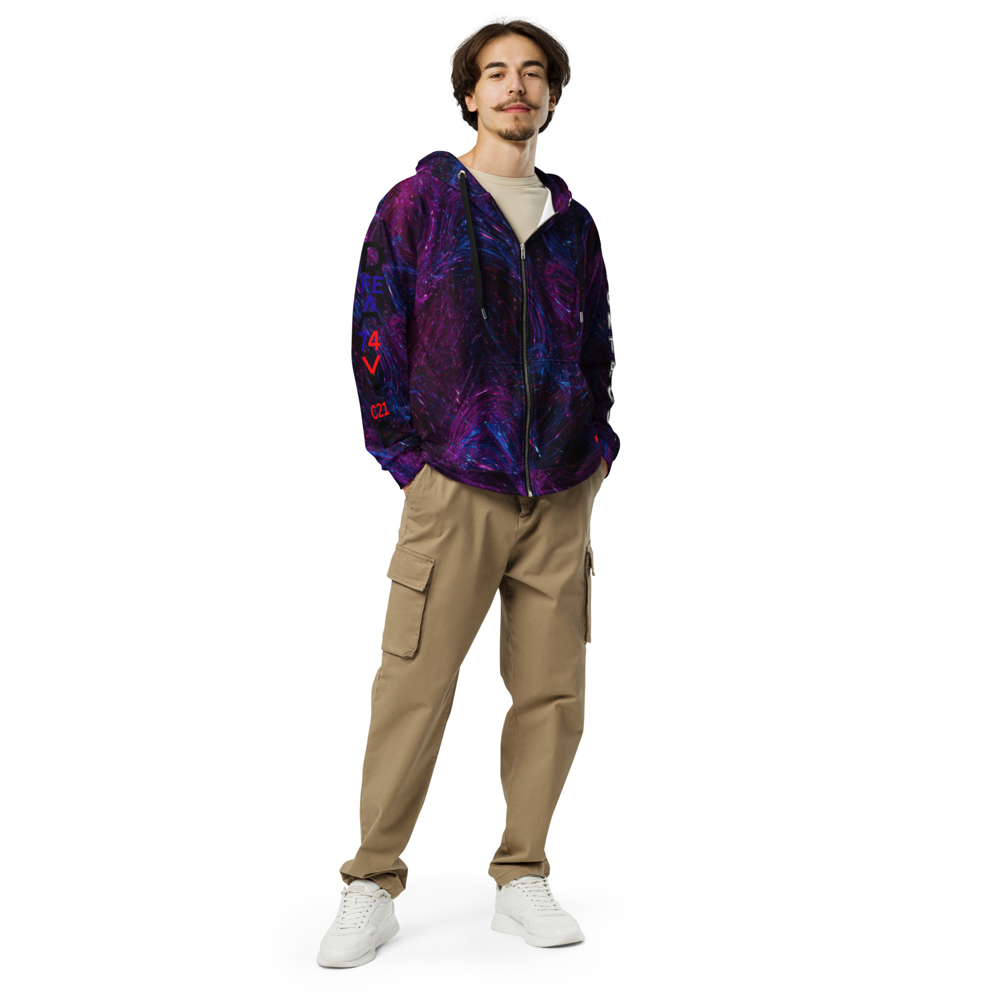 Original Dayf Control Series Number 21 Unisex Zip Hoodie Allover Control – Bild 5