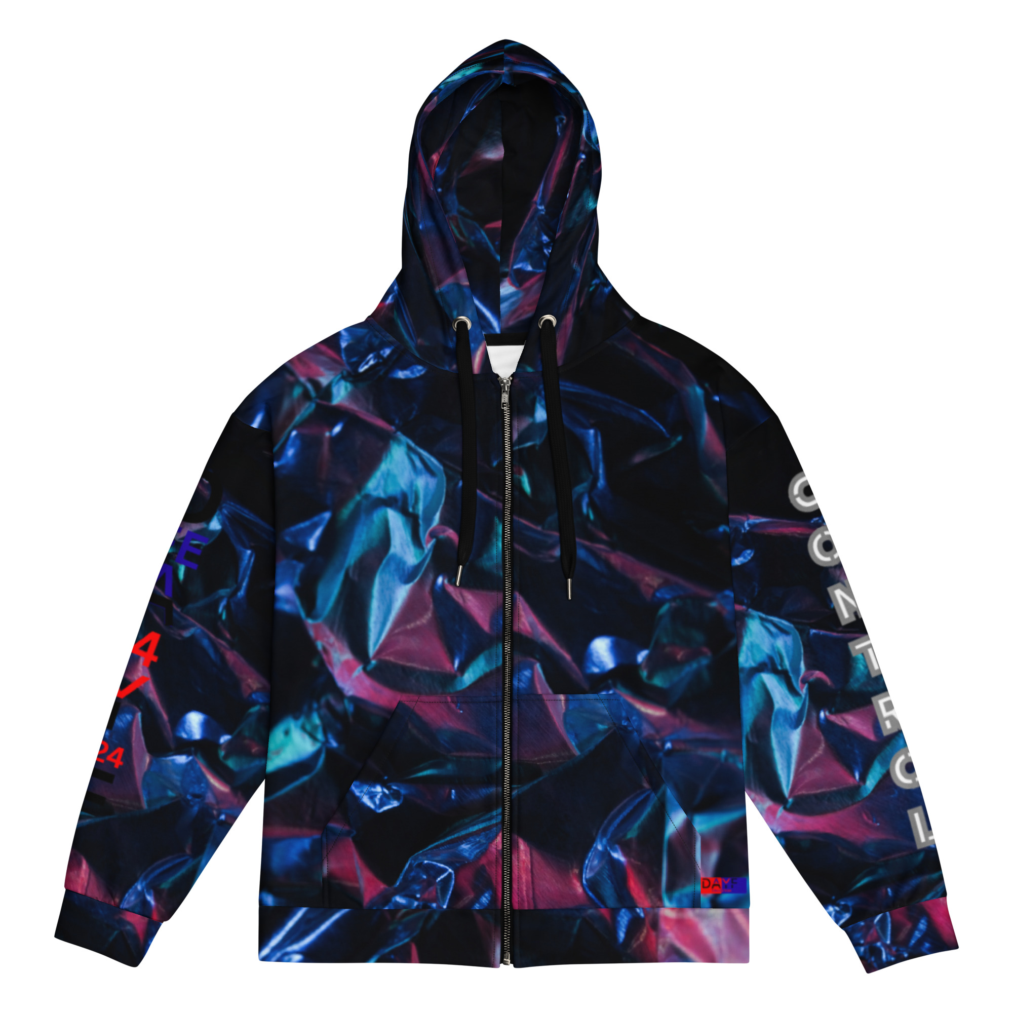 Original Dayf Control Series Number 24 Unisex Zip Hoodie Allover Control – Bild 3
