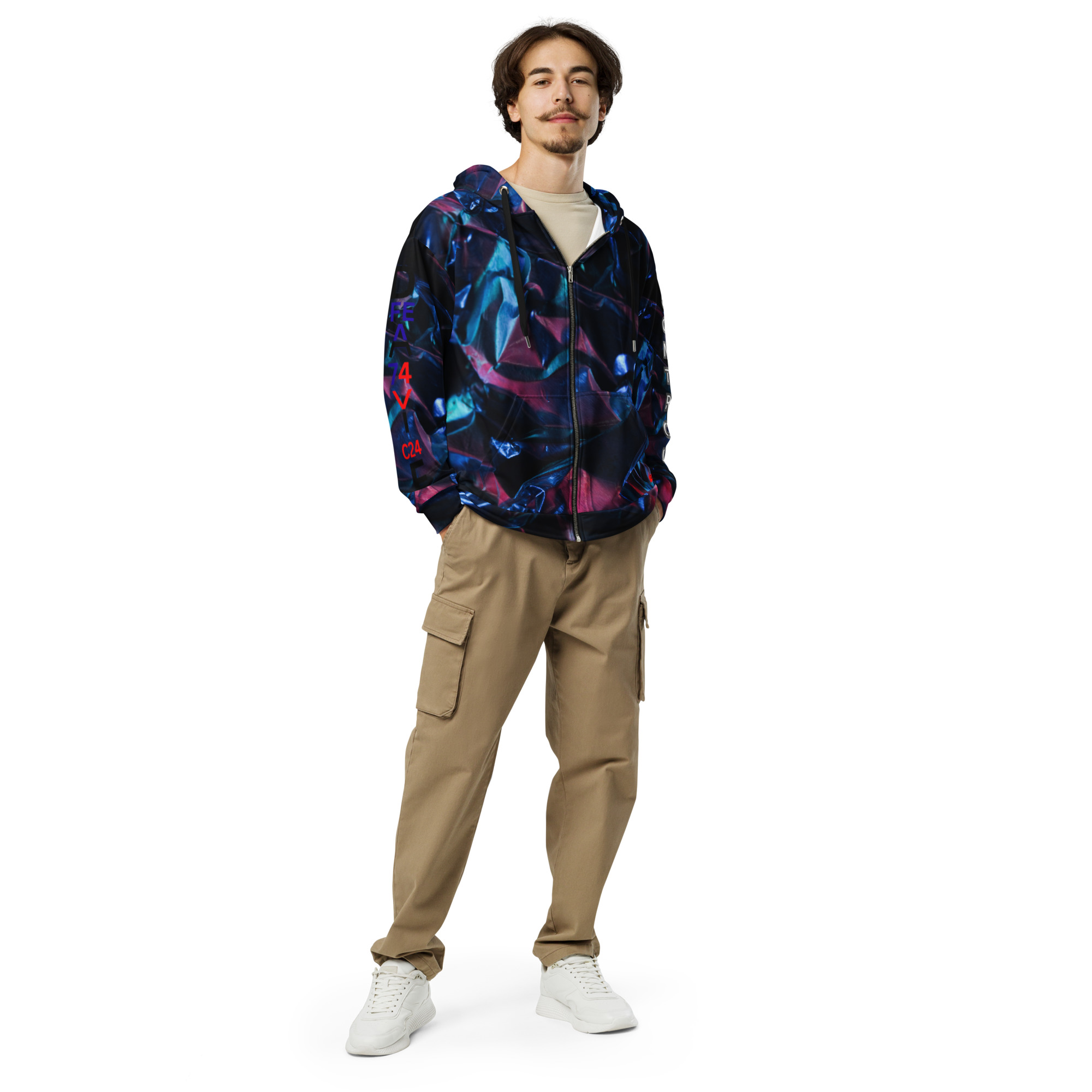 Original Dayf Control Series Number 24 Unisex Zip Hoodie Allover Control – Bild 5