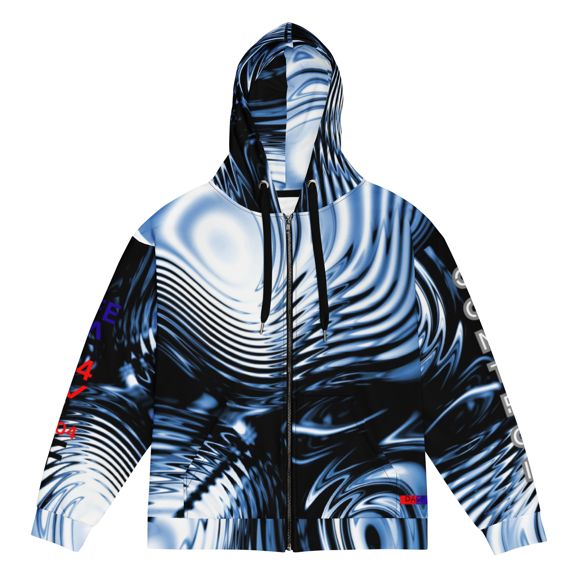 Original Dayf Serie Control Numero 4 Sweat a capuche zippe unisexe Allover Control – Bild 3