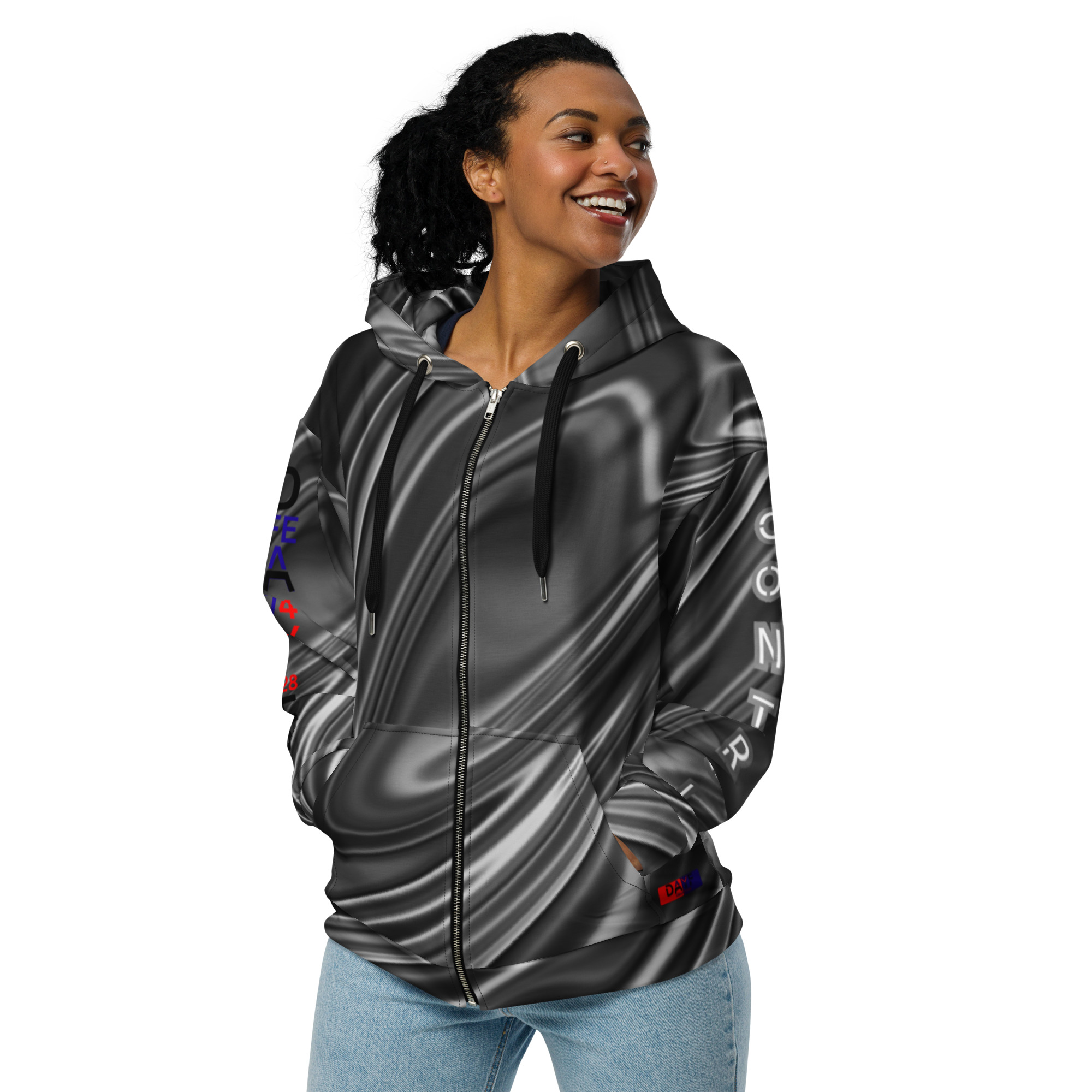 Original Dayf Serie Control Numero 28 Sweat a capuche zippe unisexe Allover Control – Bild 7