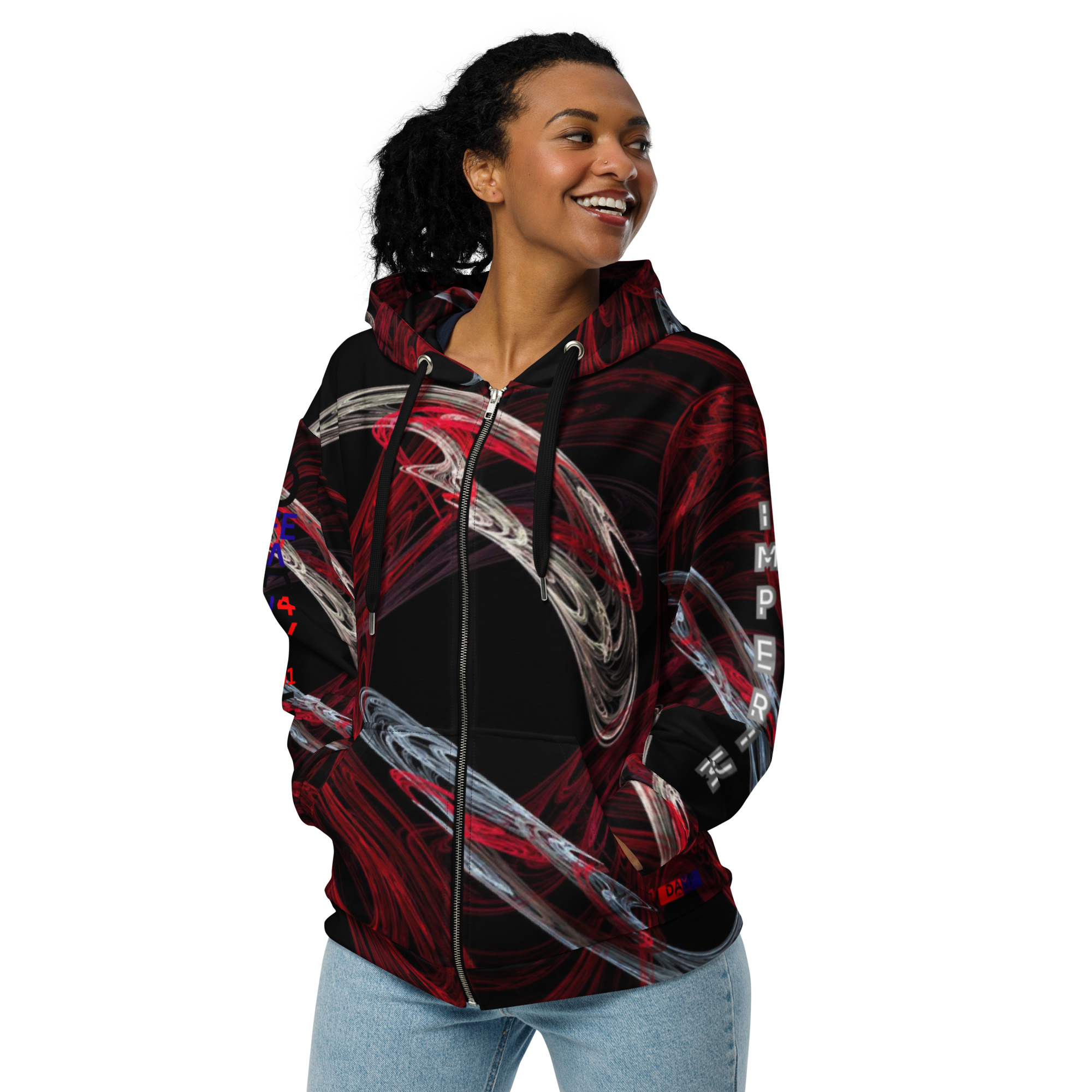 Original Dayf EN Imperium Serie Numero 1 Unisex Zip Hoodie Allover Imperium – Bild 7