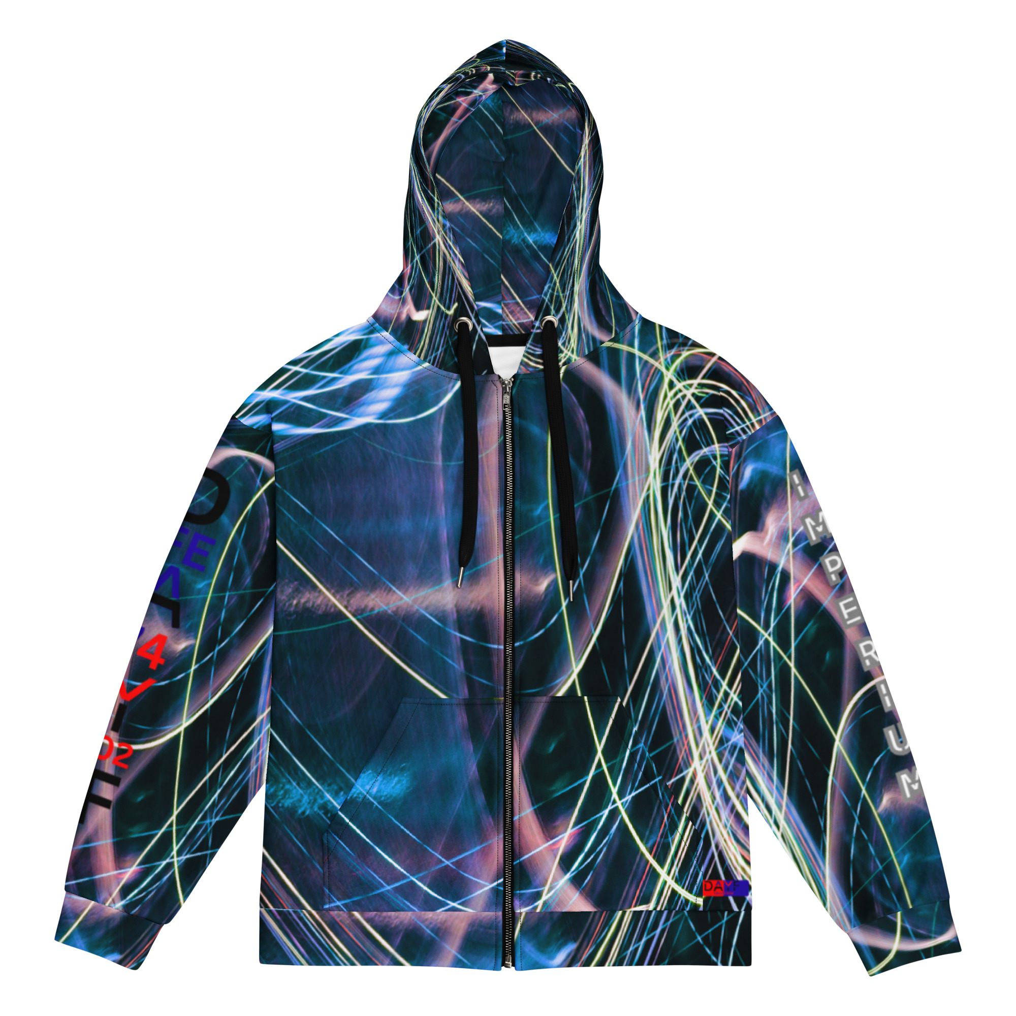 Original Dayf ES Imperium Serie Numero 2 Sudadera con capucha y cremallera unisex Allover Imperium – Bild 3