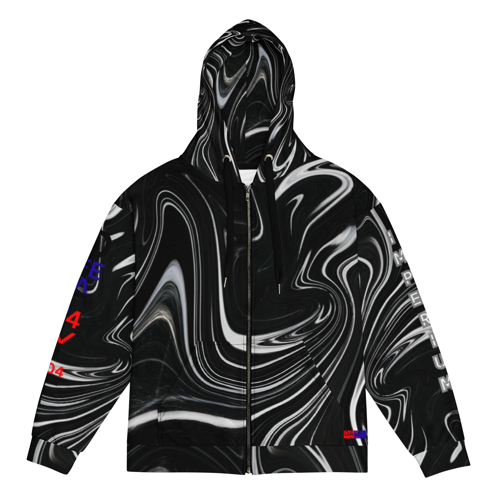 Original Dayf ES Imperium Serie Numero 4 Sudadera con capucha y cremallera unisex Allover Imperium – Bild 3