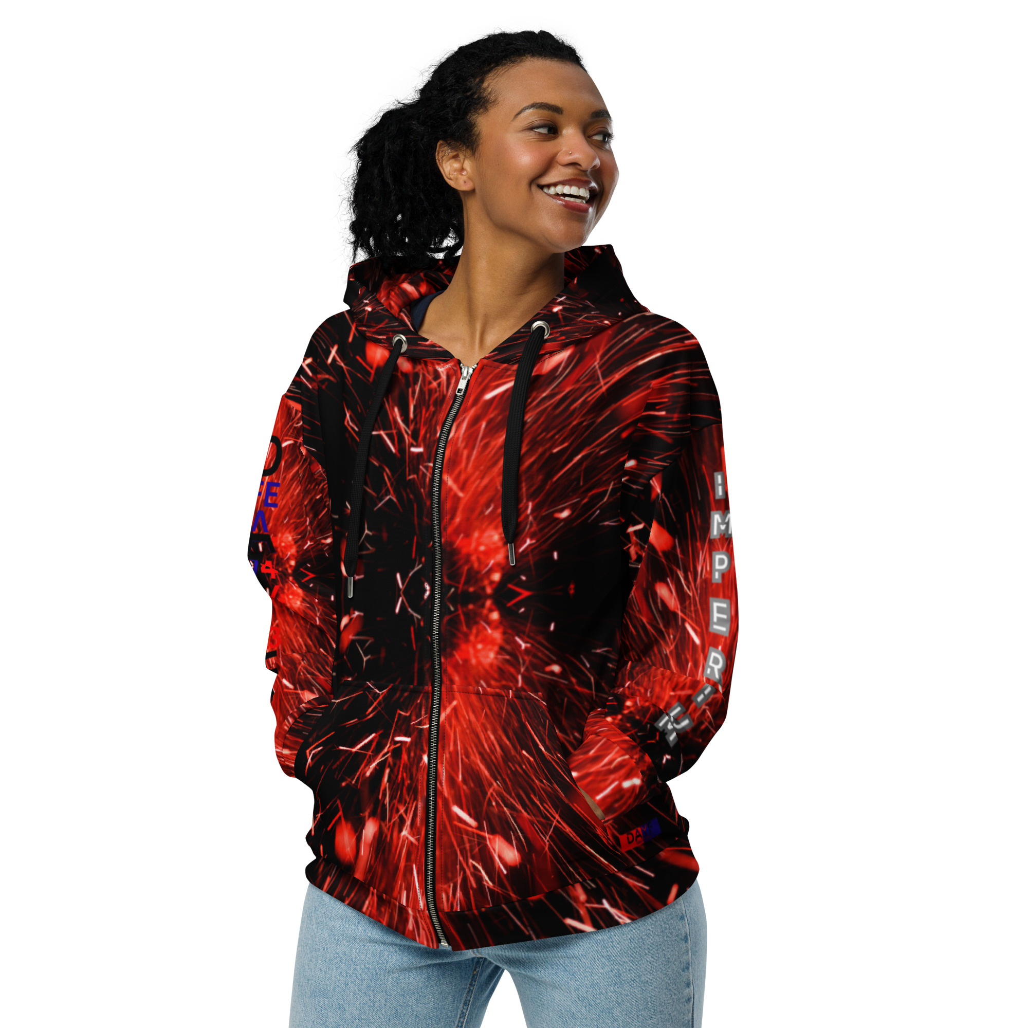 Original Dayf FR Imperium Serie Numero 13 Sweat a capuche zippe unisexe Allover Imperium – Bild 7