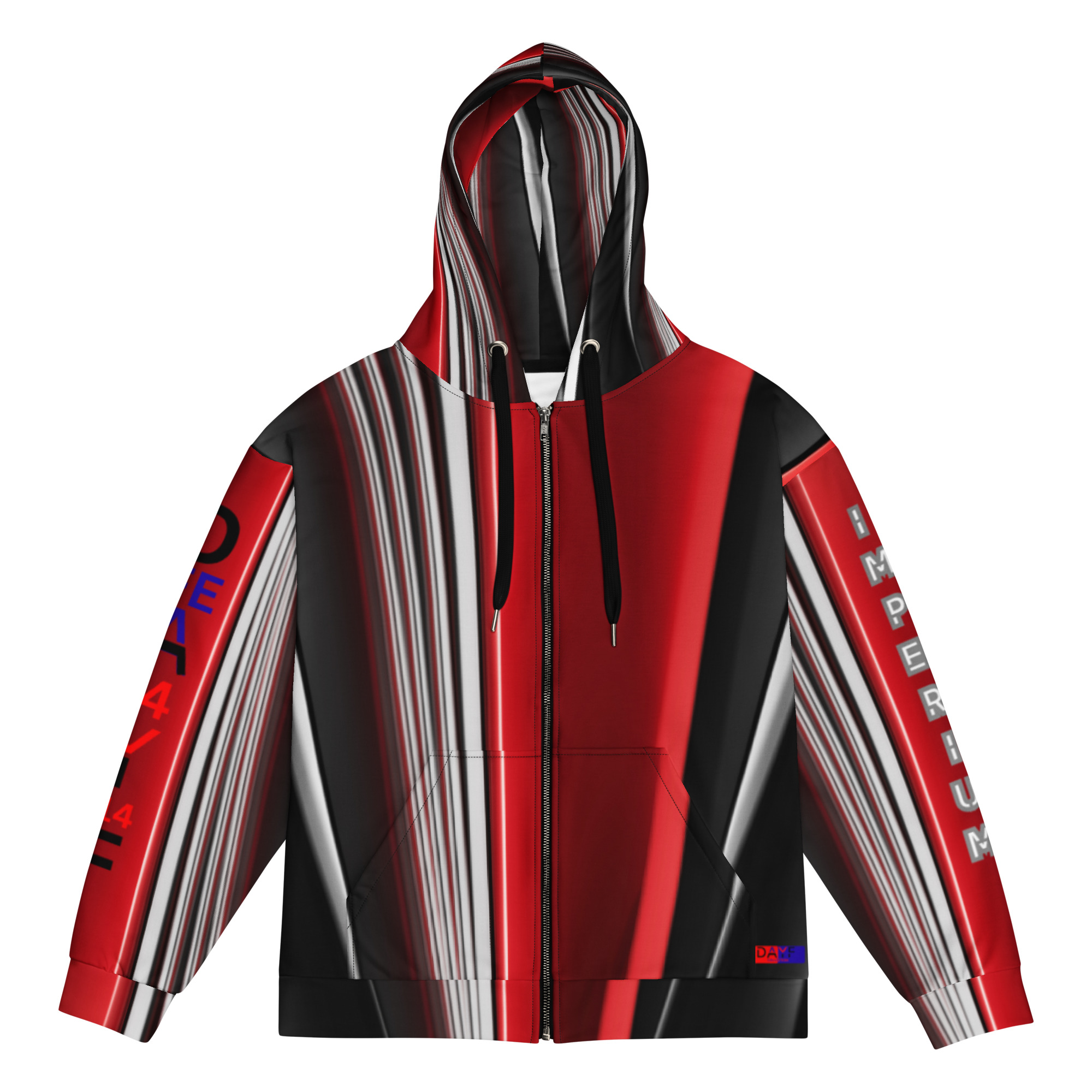 Original Dayf ES Imperium Serie Numero 14 Sudadera con capucha y cremallera unisex Allover Imperium – Bild 3