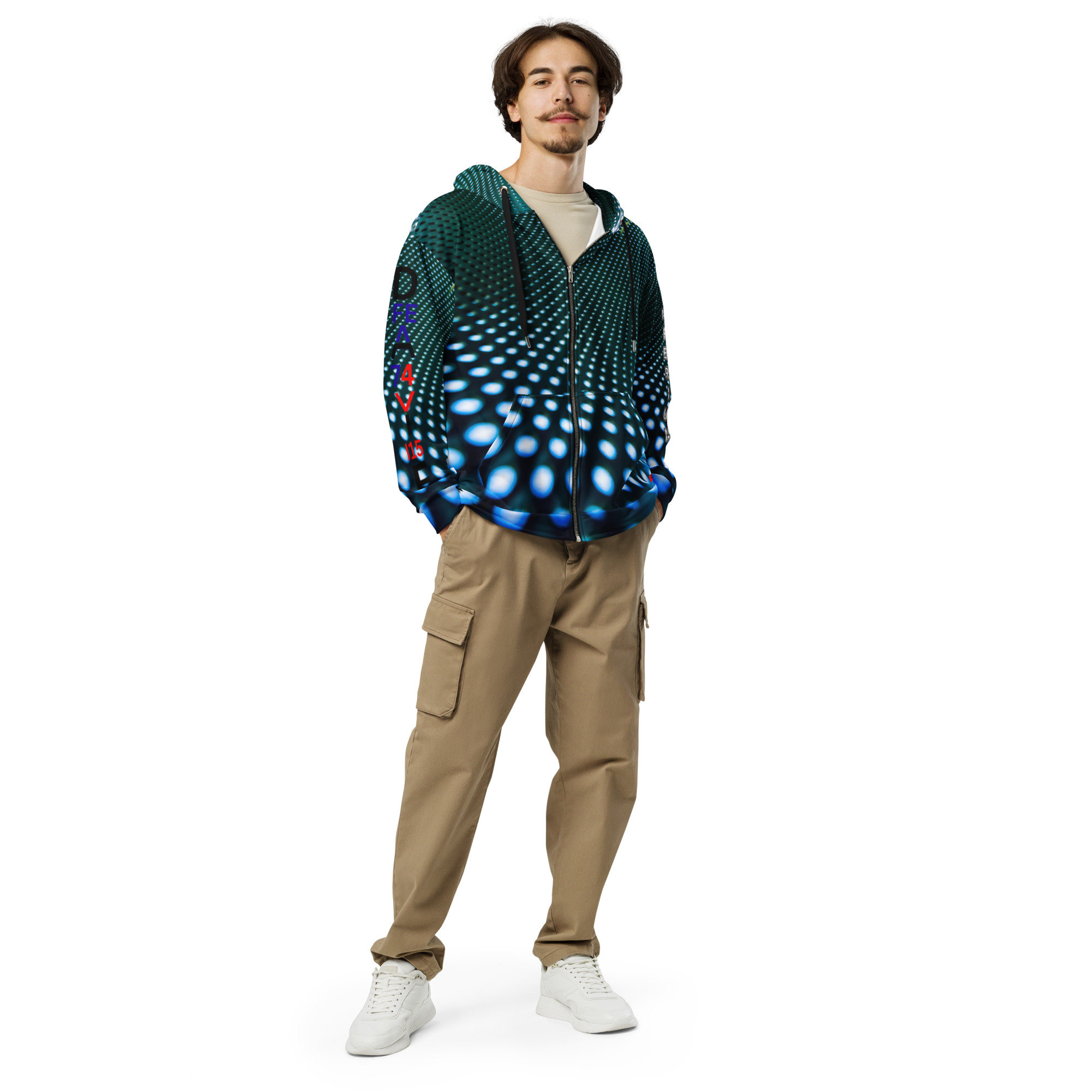 Original Dayf ES Imperium Serie Numero 15 Sudadera con capucha y cremallera unisex Allover Imperium – Bild 5