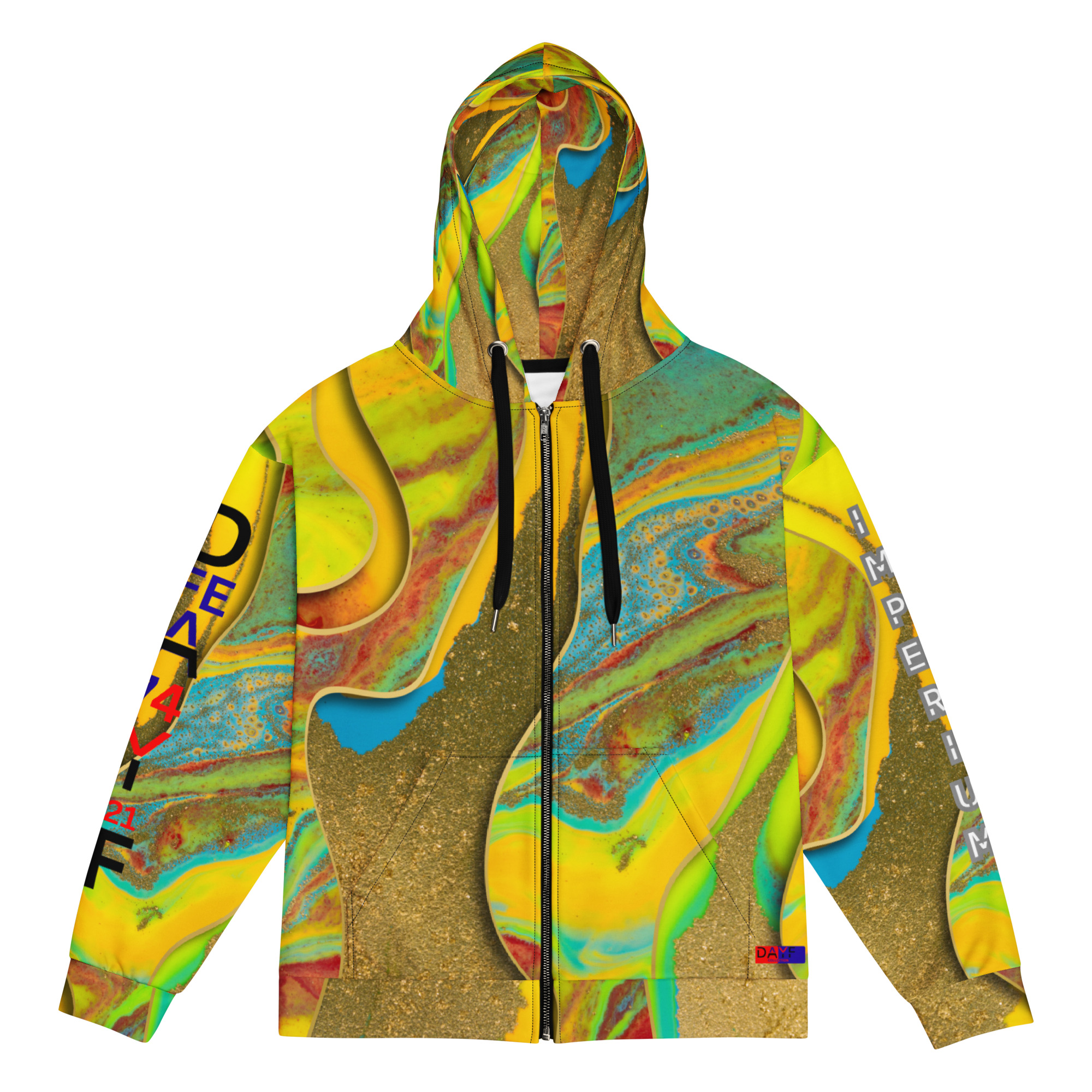 Original Dayf DE Imperium Serie Numero 21 Unisex Zip Hoodie Allover Imperium – Bild 3