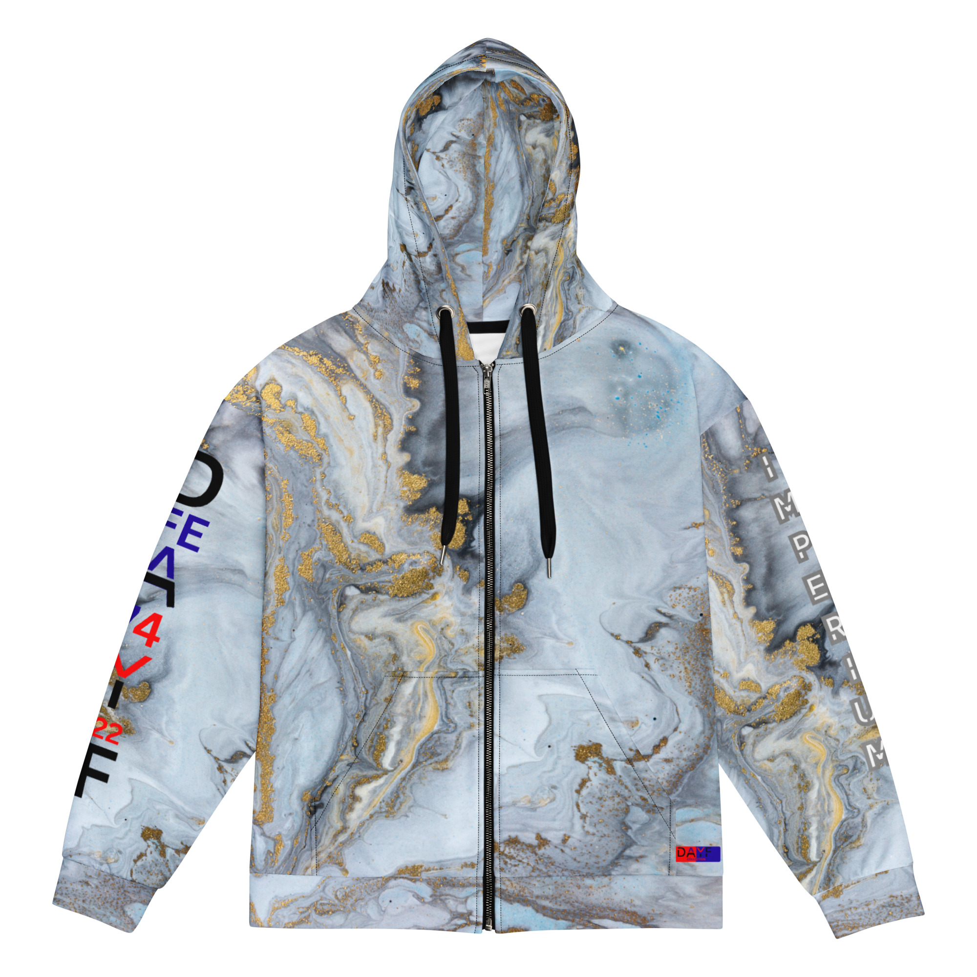 Original Dayf DE Imperium Serie Numero 22 Unisex Zip Hoodie Allover Imperium – Bild 3