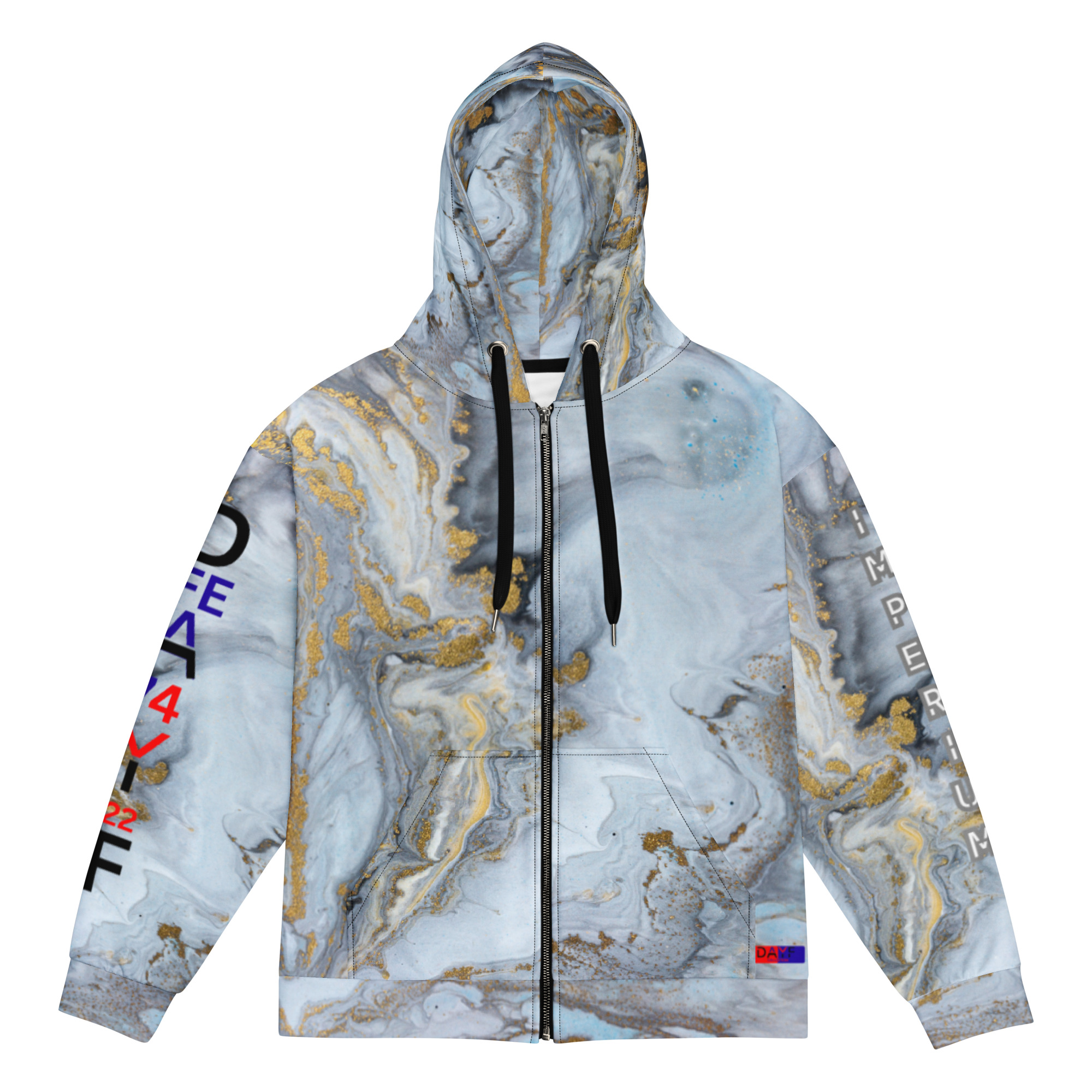 Original Dayf FR Imperium Serie Numero 22 Sweat a capuche zippe unisexe Allover Imperium – Bild 3