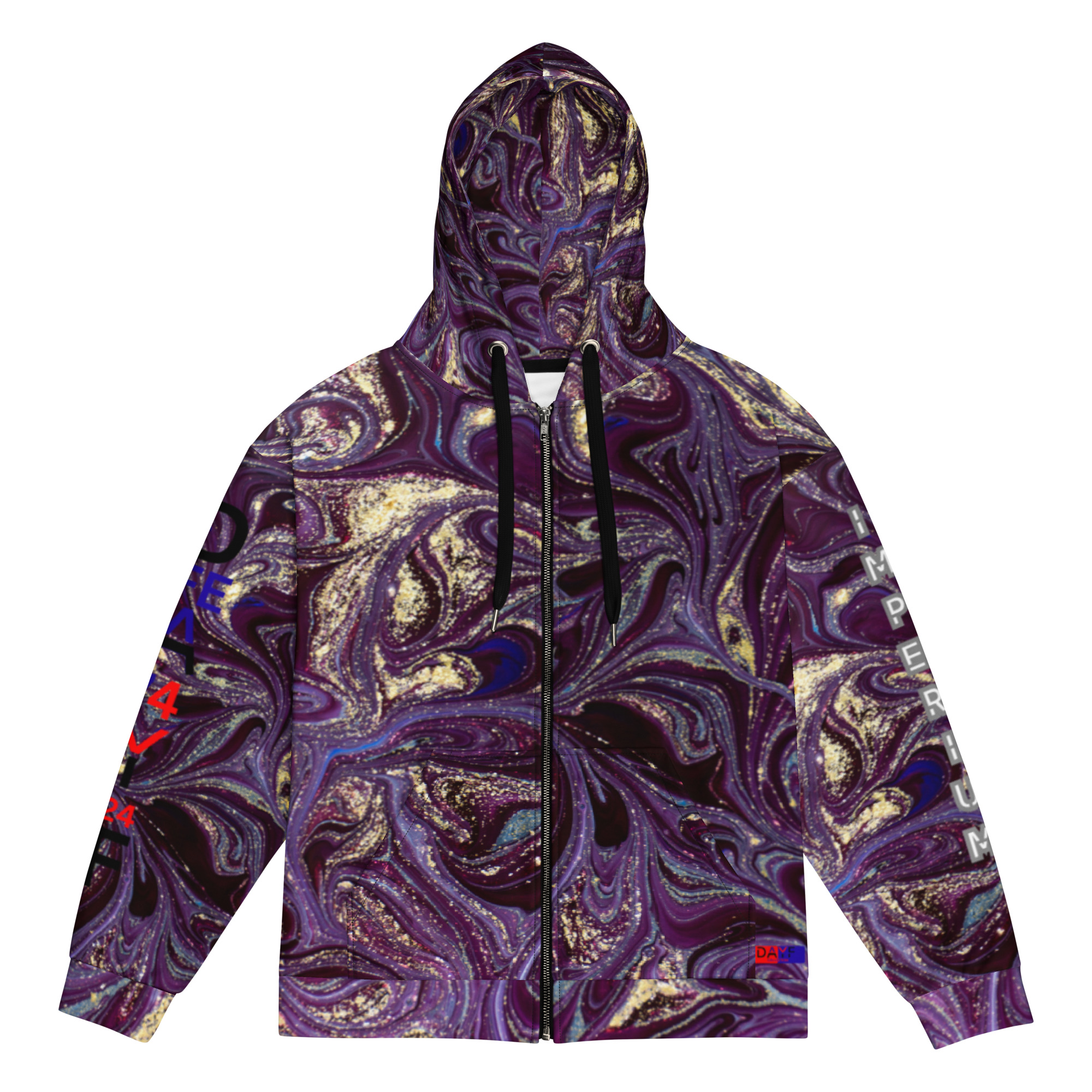 Original Dayf FR Imperium Serie Numero 24 Sweat a capuche zippe unisexe Allover Imperium – Bild 3