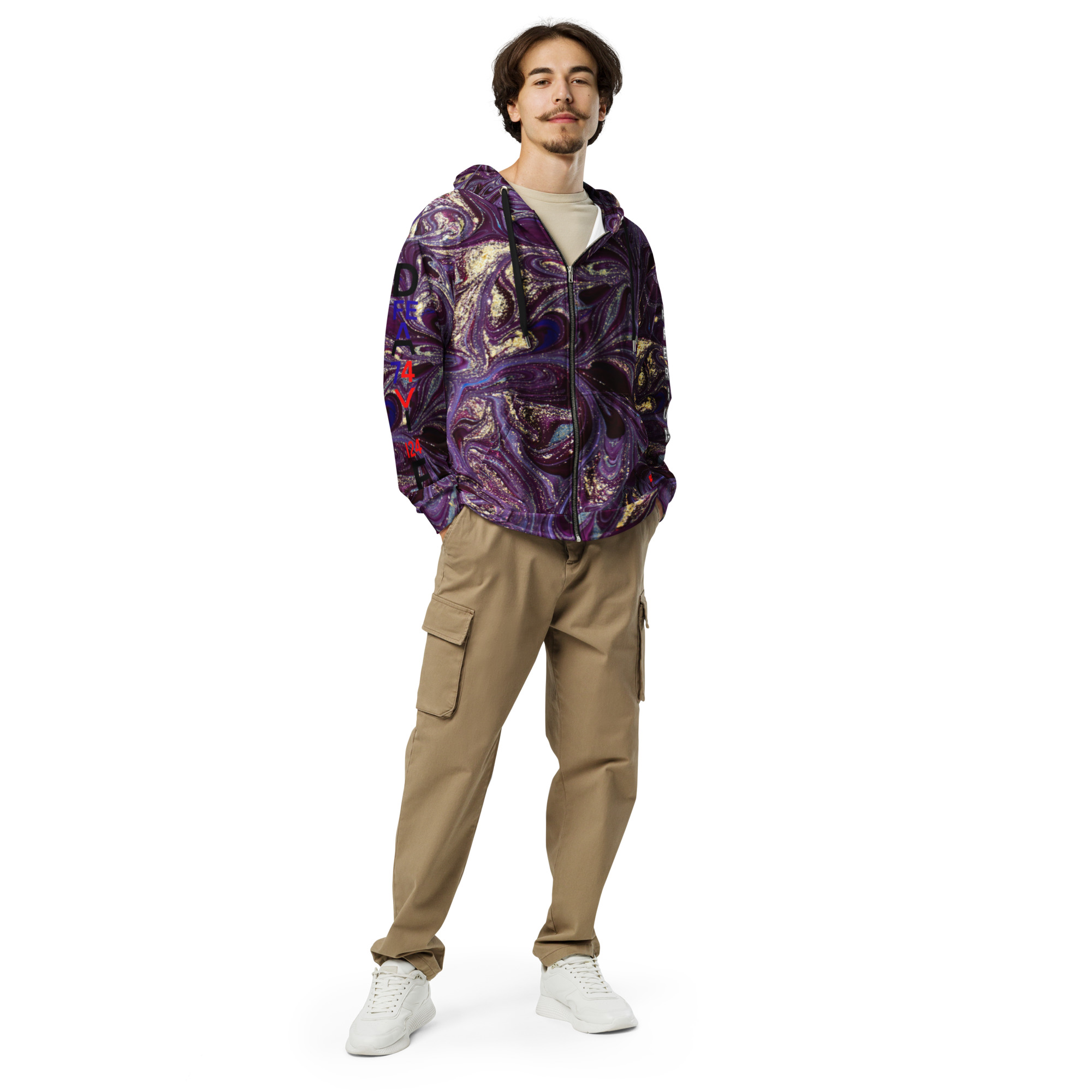 Original Dayf FR Imperium Serie Numero 24 Sweat a capuche zippe unisexe Allover Imperium – Bild 5