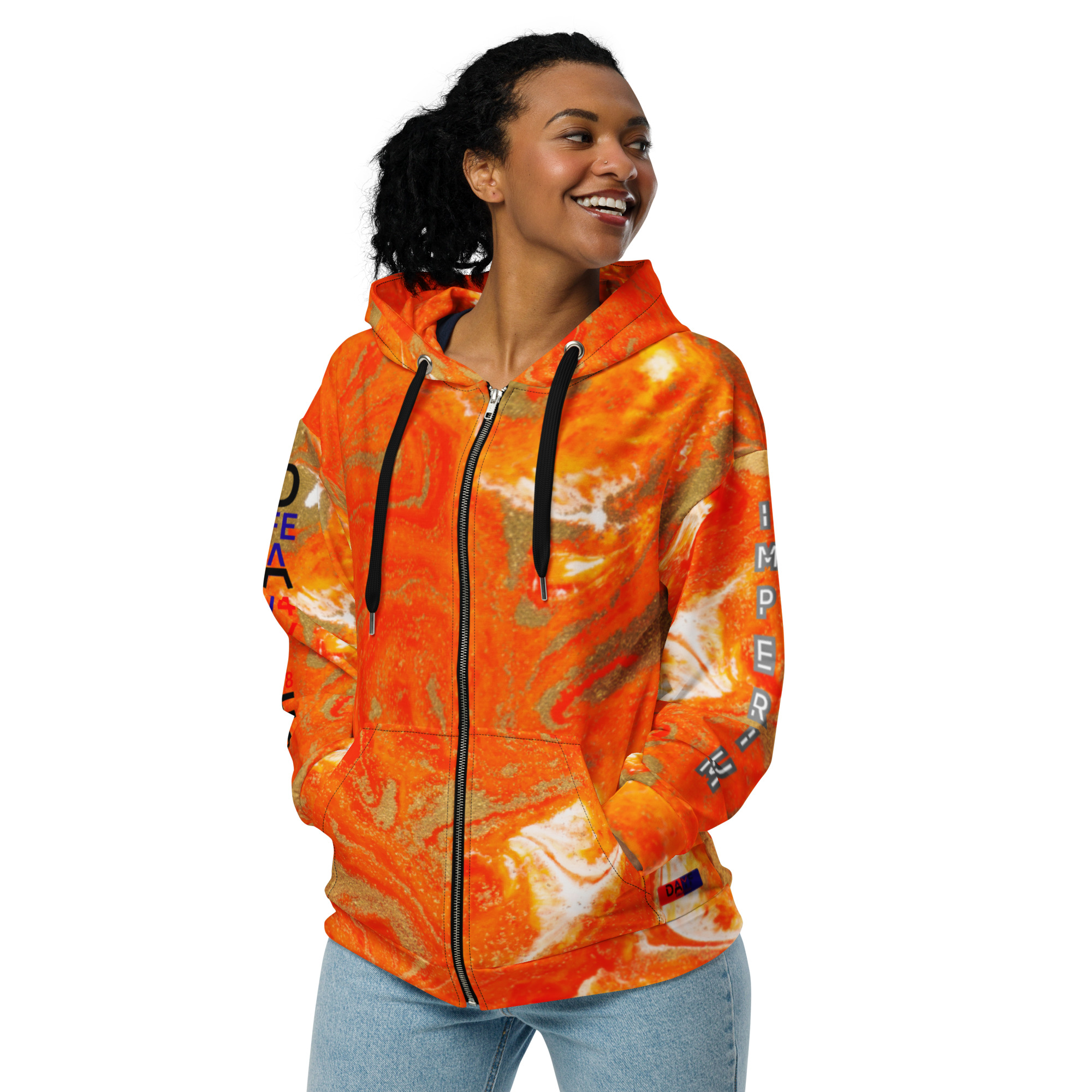 Original Dayf EN Imperium Serie Numero 28 Unisex Zip Hoodie Allover Imperium – Bild 7