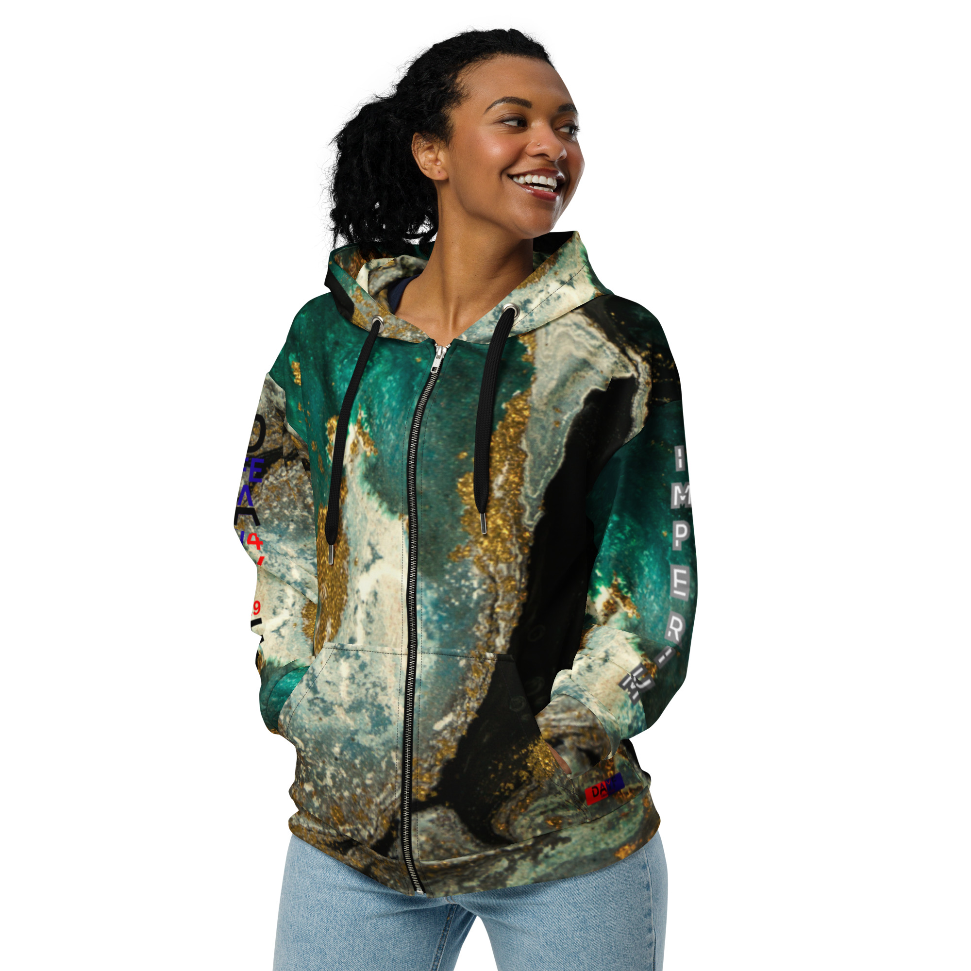 Original Dayf EN Imperium Serie Numero 29 Unisex Zip Hoodie Allover Imperium – Bild 7