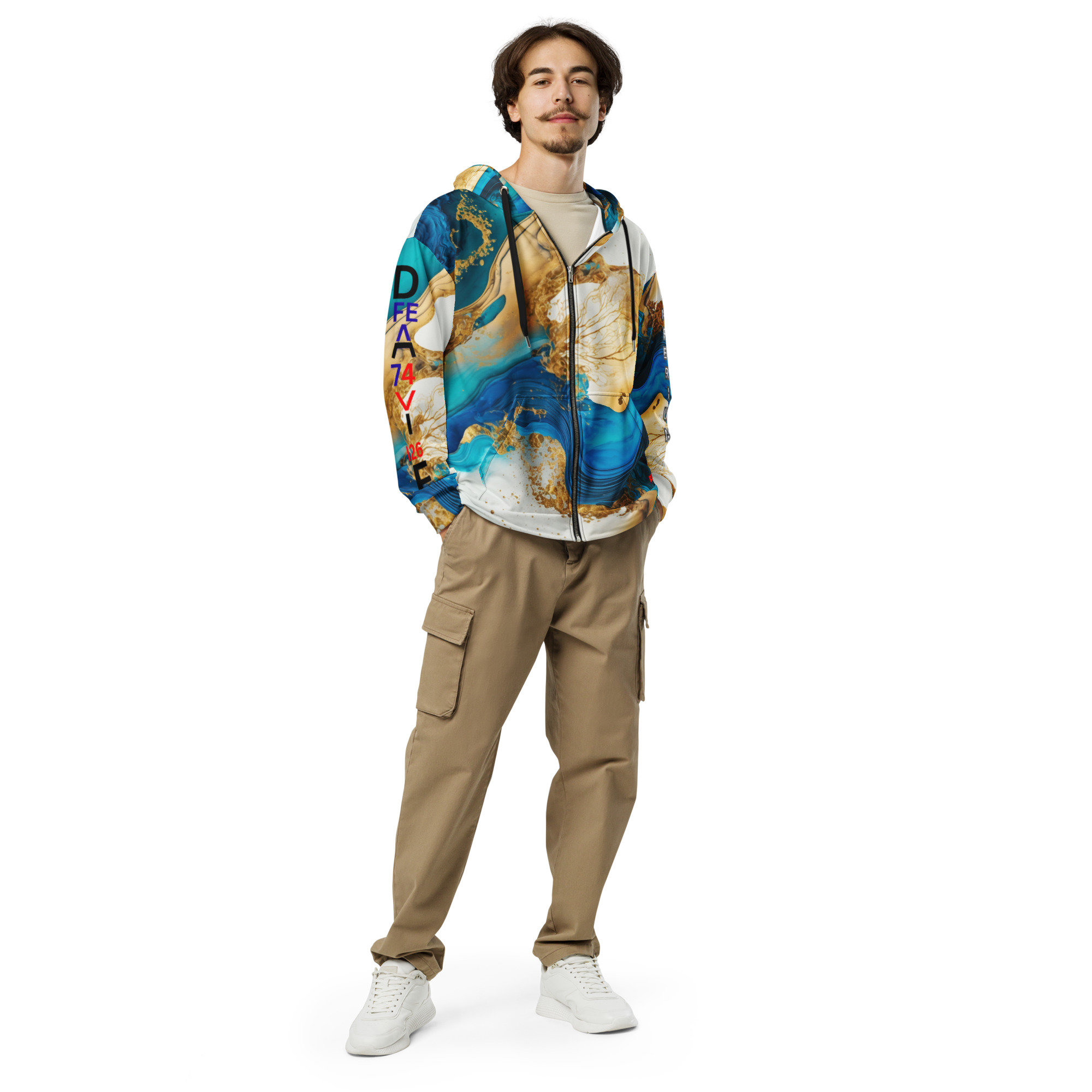 Original Dayf FR Imperium Serie Numero 26 Sweat a capuche zippe unisexe Allover Imperium – Bild 5