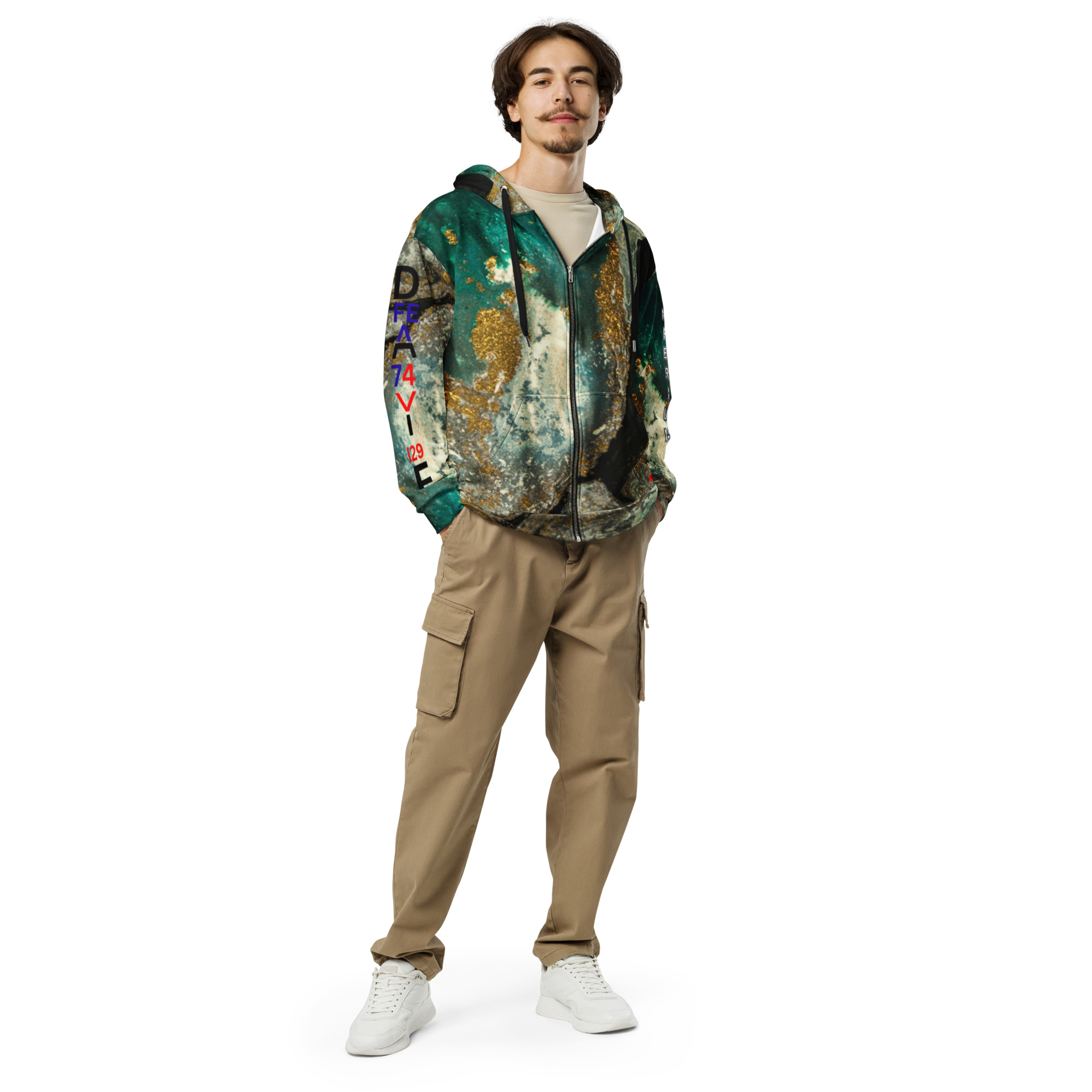 Original Dayf ES Imperium Serie Numero 29 Sudadera con capucha y cremallera unisex Allover Imperium – Bild 5