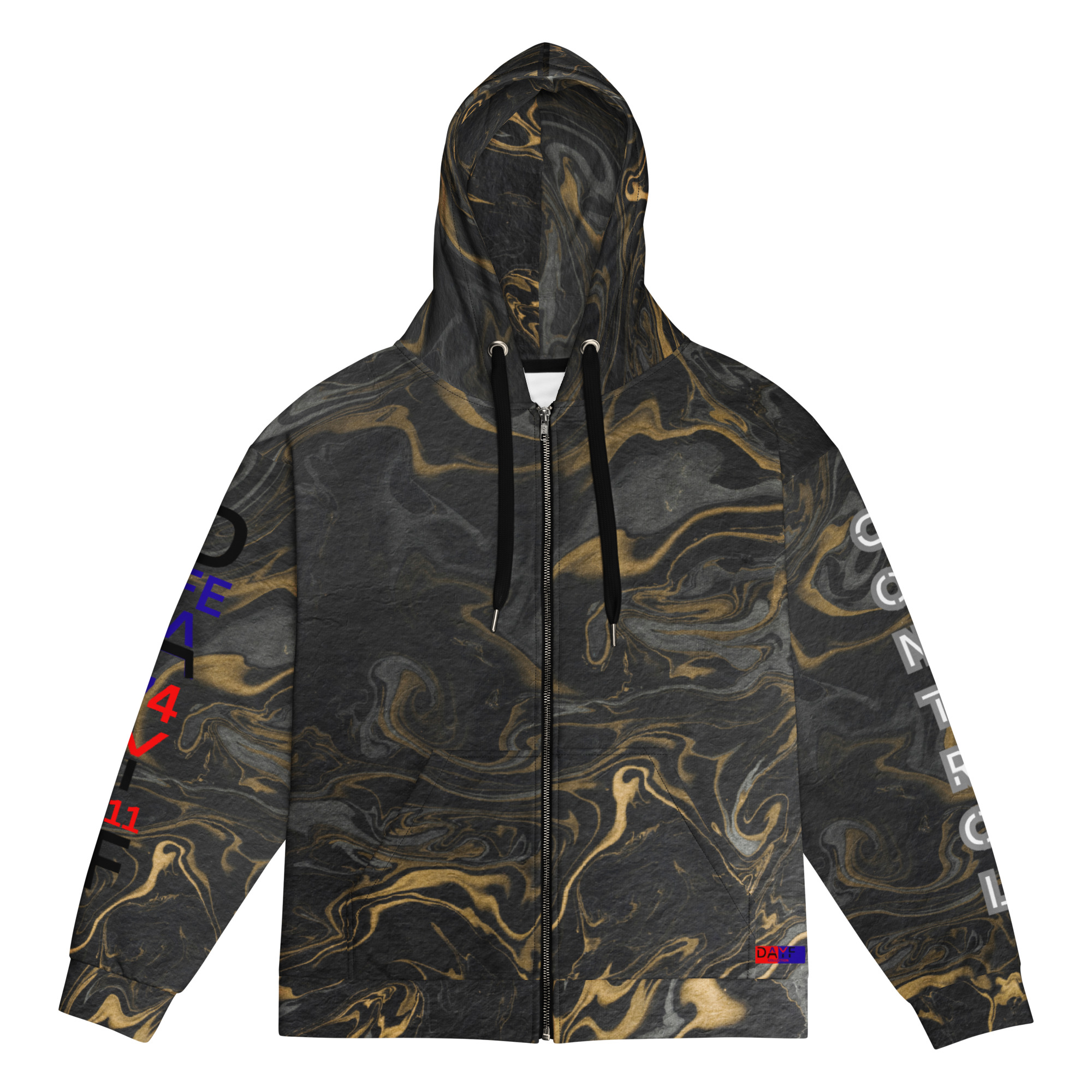 Original Dayf ES Control Serie Numero 11 Sudadera con capucha y cremallera unisex Allover Control – Bild 3