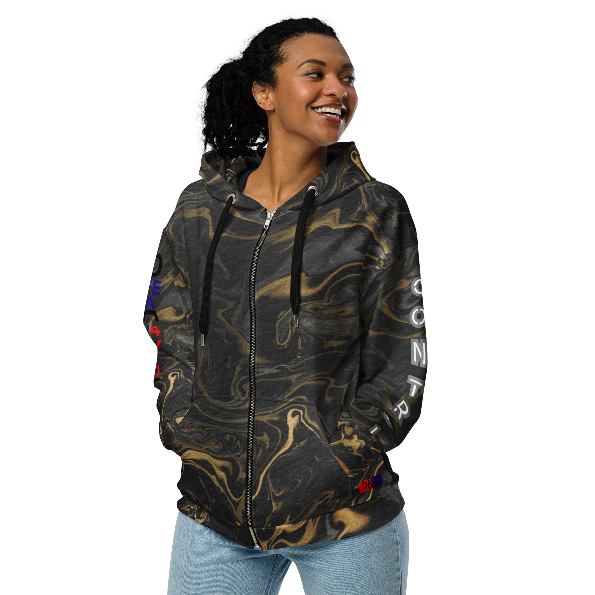 Original Dayf ES Control Serie Numero 11 Sudadera con capucha y cremallera unisex Allover Control – Bild 7