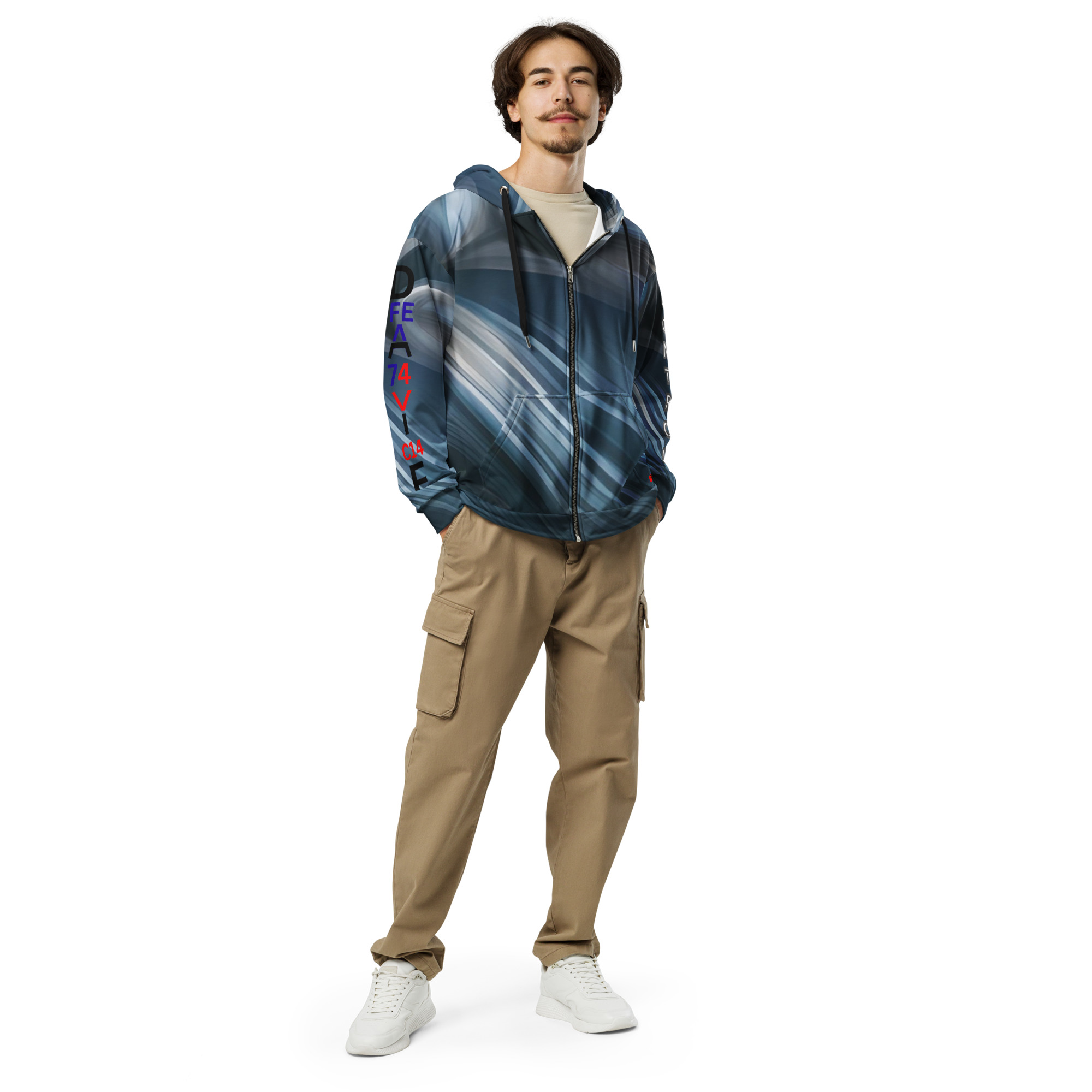 Original Dayf ES Control Serie Numero 14 Sudadera con capucha y cremallera unisex Allover Control – Bild 5