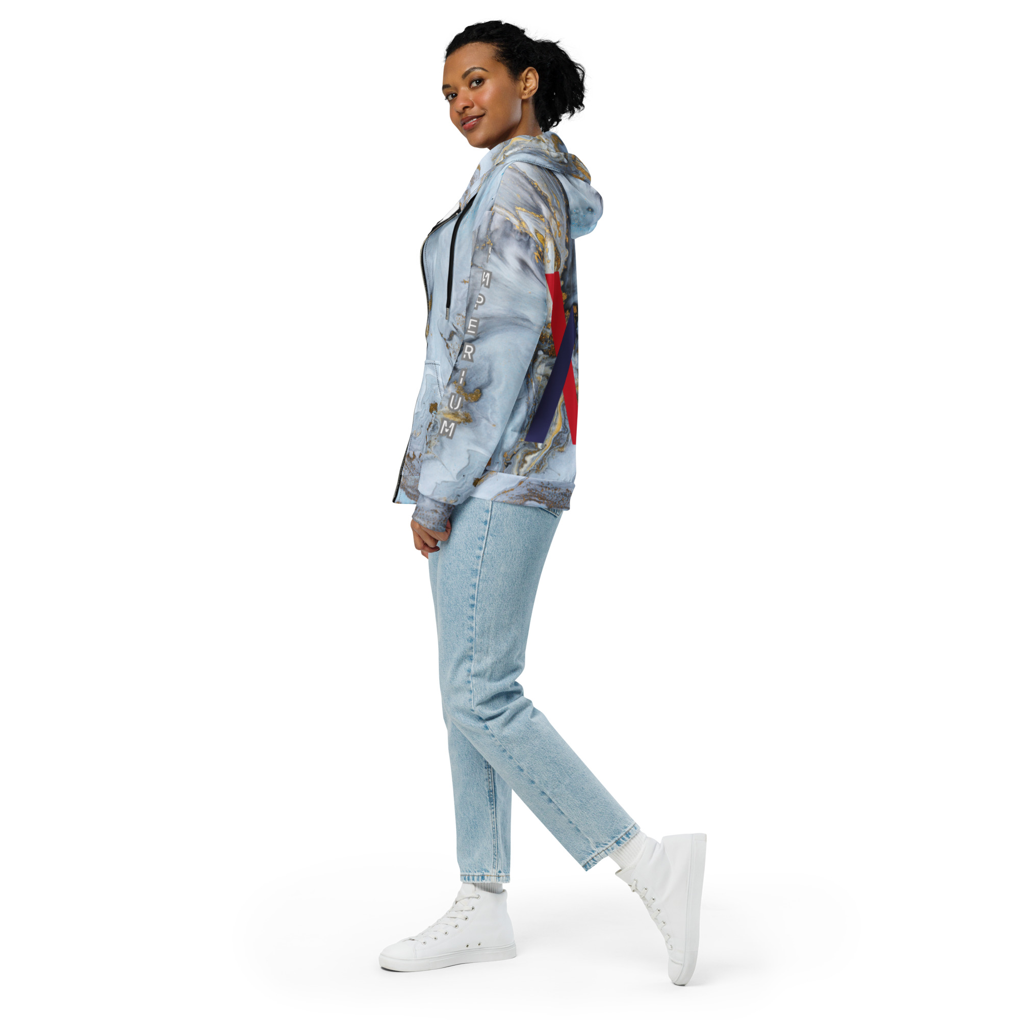 Original Dayf FR Imperium Serie Numero 22 Sweat a capuche zippe unisexe Allover Imperium – Bild 8