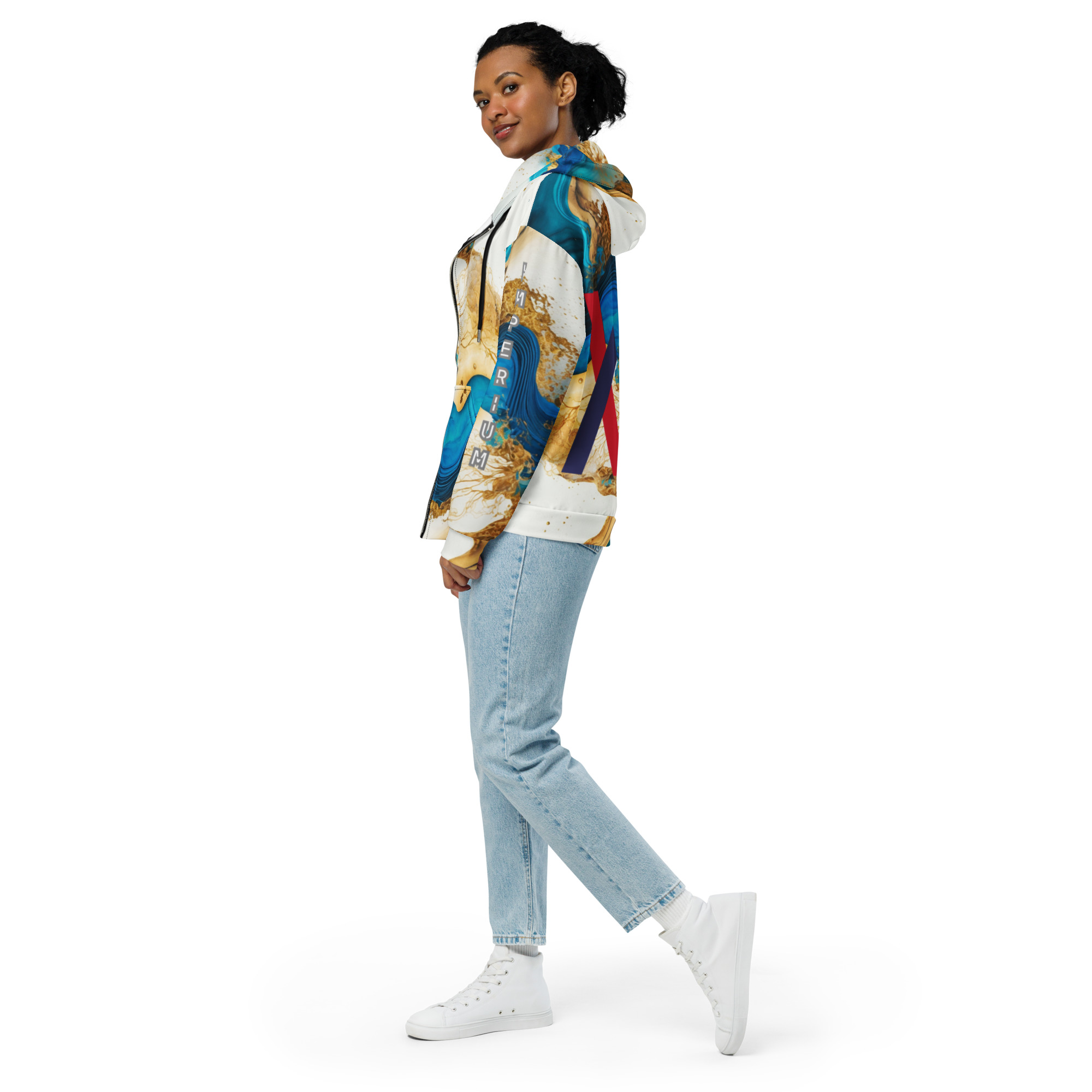 Original Dayf FR Imperium Serie Numero 26 Sweat a capuche zippe unisexe Allover Imperium – Bild 8