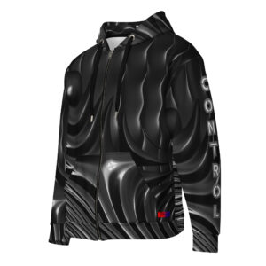 Dayf allover zip hoodie with the word Control series number 9