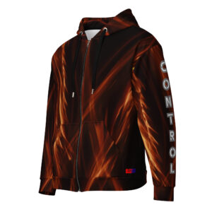 Dayf allover zip hoodie with the word Control series number 12