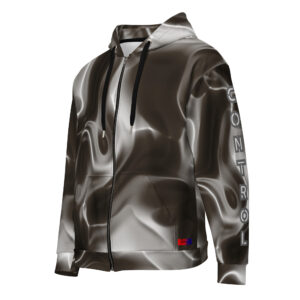 Dayf allover zip hoodie with the word Control series number 29