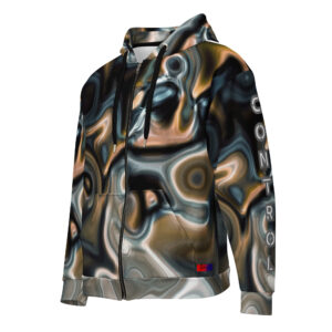 Dayf sweat zippe allover avec le mot Control serie numero 6