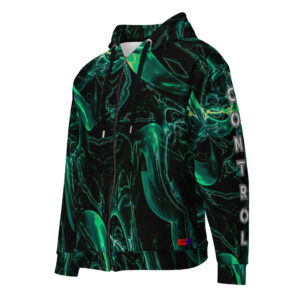 Dayf sweat zippe allover avec le mot Control serie numero 18