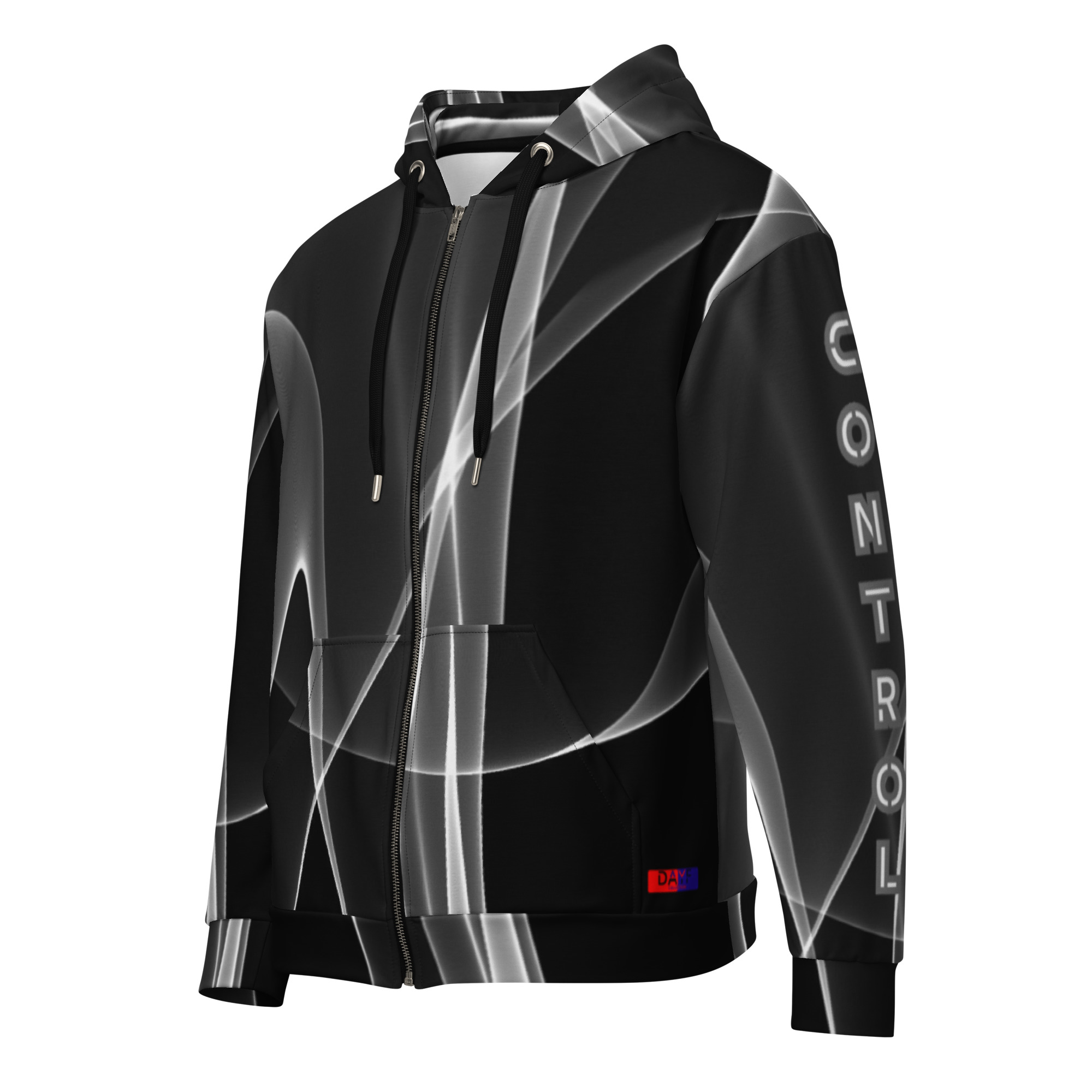 Dayf sweat zippe allover avec le mot Control serie numero 19